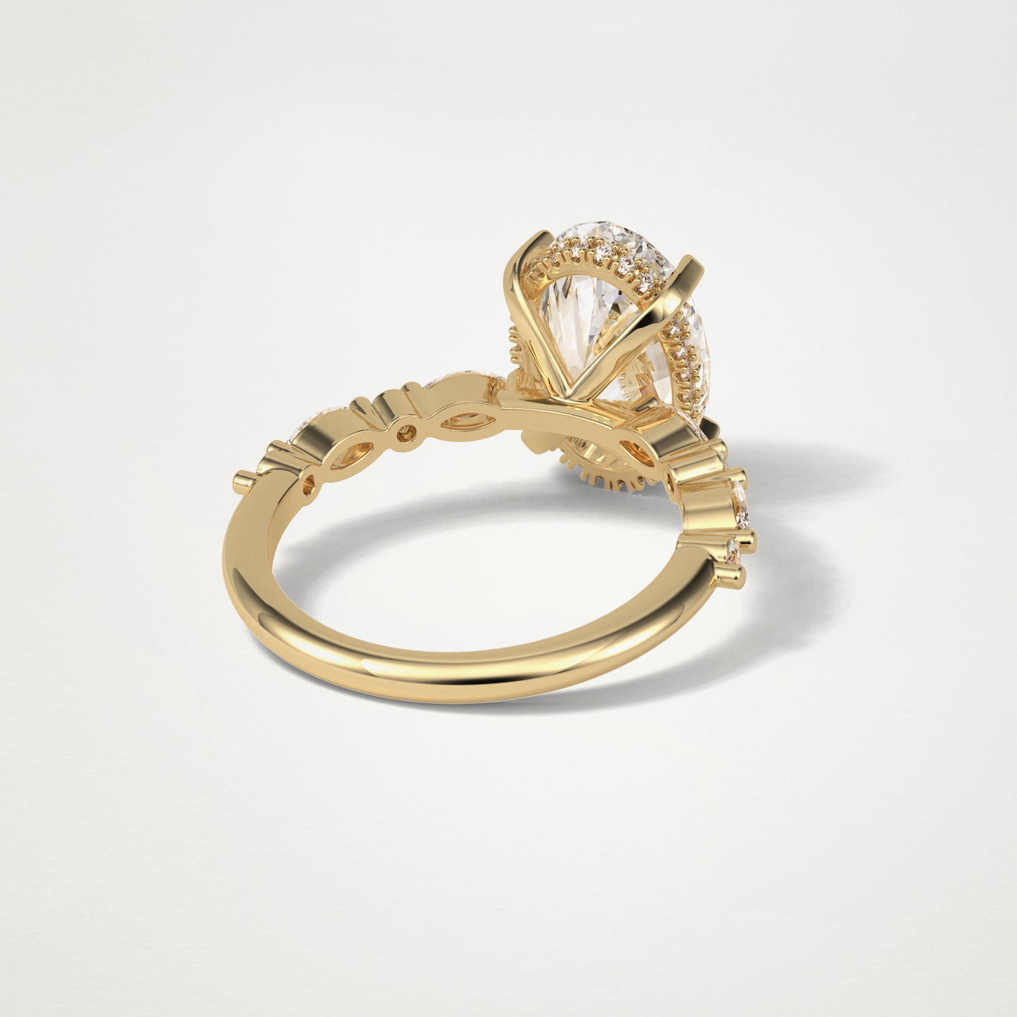 Oval Hidden Halo & Pave Moissanite Engagement Ring – 4 CT Lab-Created Brilliance in 10K/14K/18K Gold