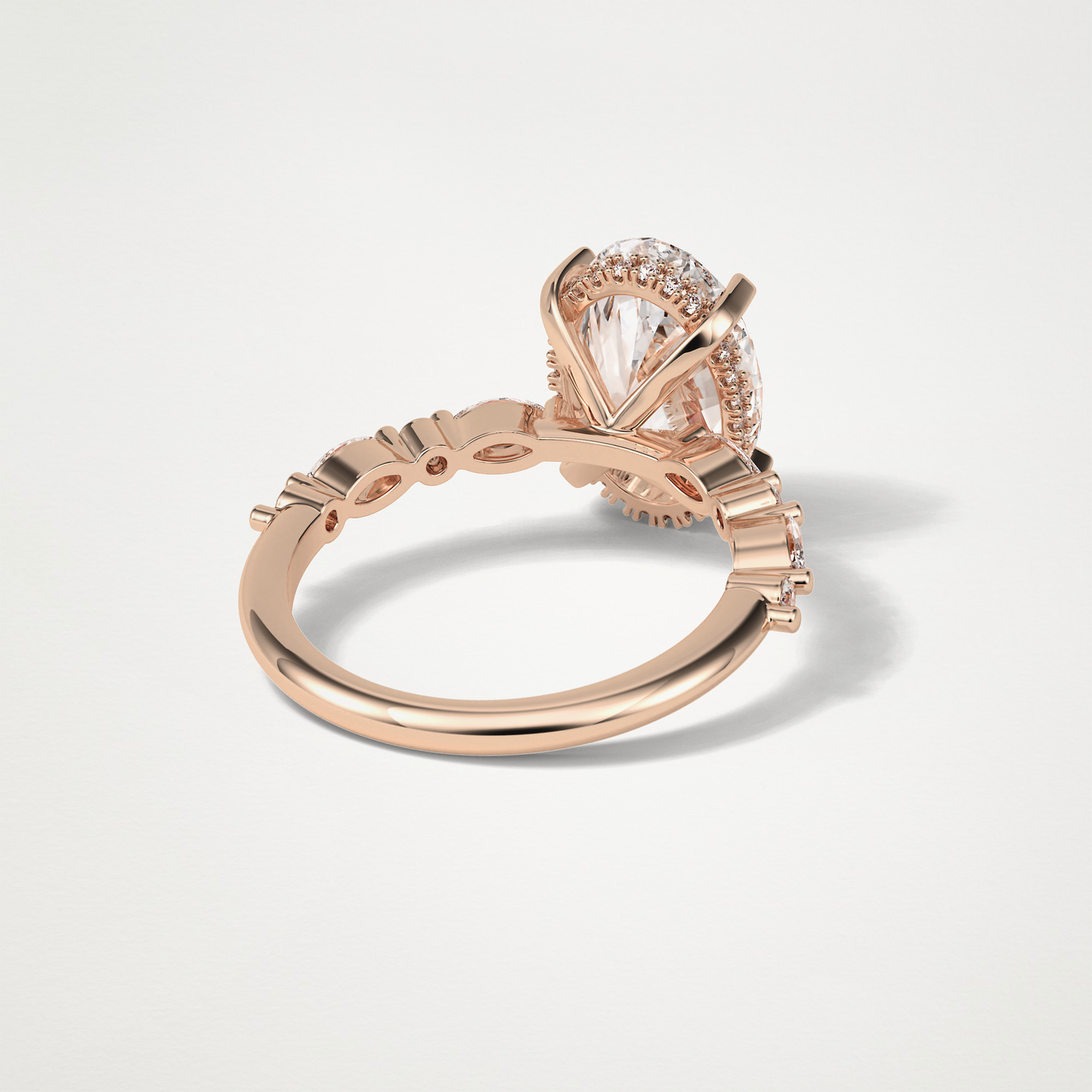 Oval Hidden Halo & Pave Moissanite Engagement Ring – 4 CT Lab-Created Brilliance in 10K/14K/18K Gold