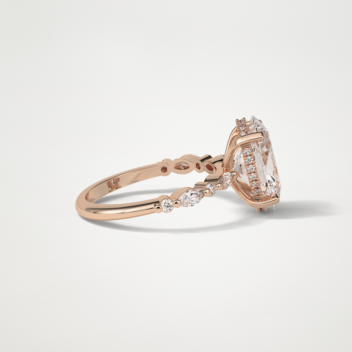 Oval Hidden Halo & Pave Moissanite Engagement Ring – 4 CT Lab-Created Brilliance in 10K/14K/18K Gold