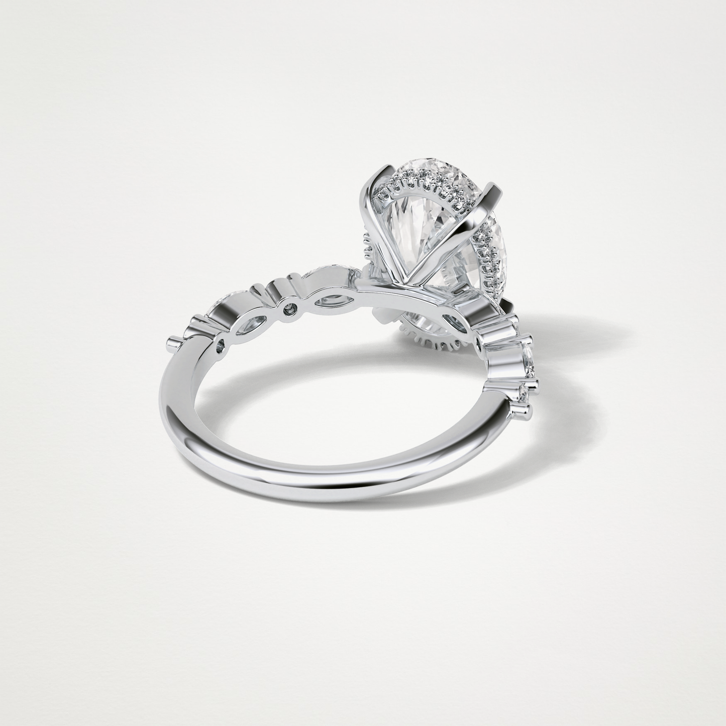 Oval Hidden Halo & Pave Moissanite Engagement Ring – 4 CT Lab-Created Brilliance in 10K/14K/18K Gold