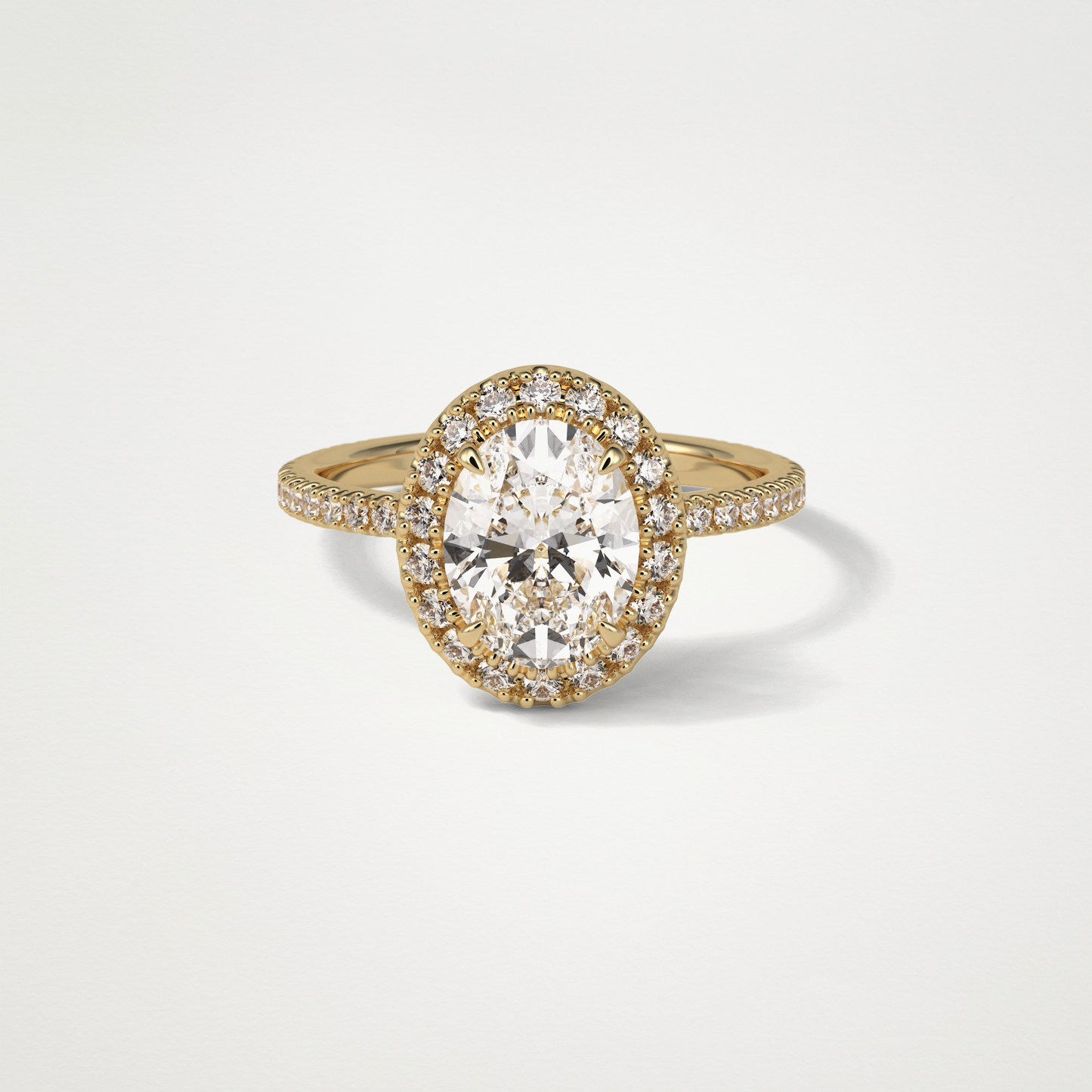 Oval Halo & Pave Moissanite Engagement Ring – 1.91 CT Lab-Created Brilliance in 10K/14K/18K Gold