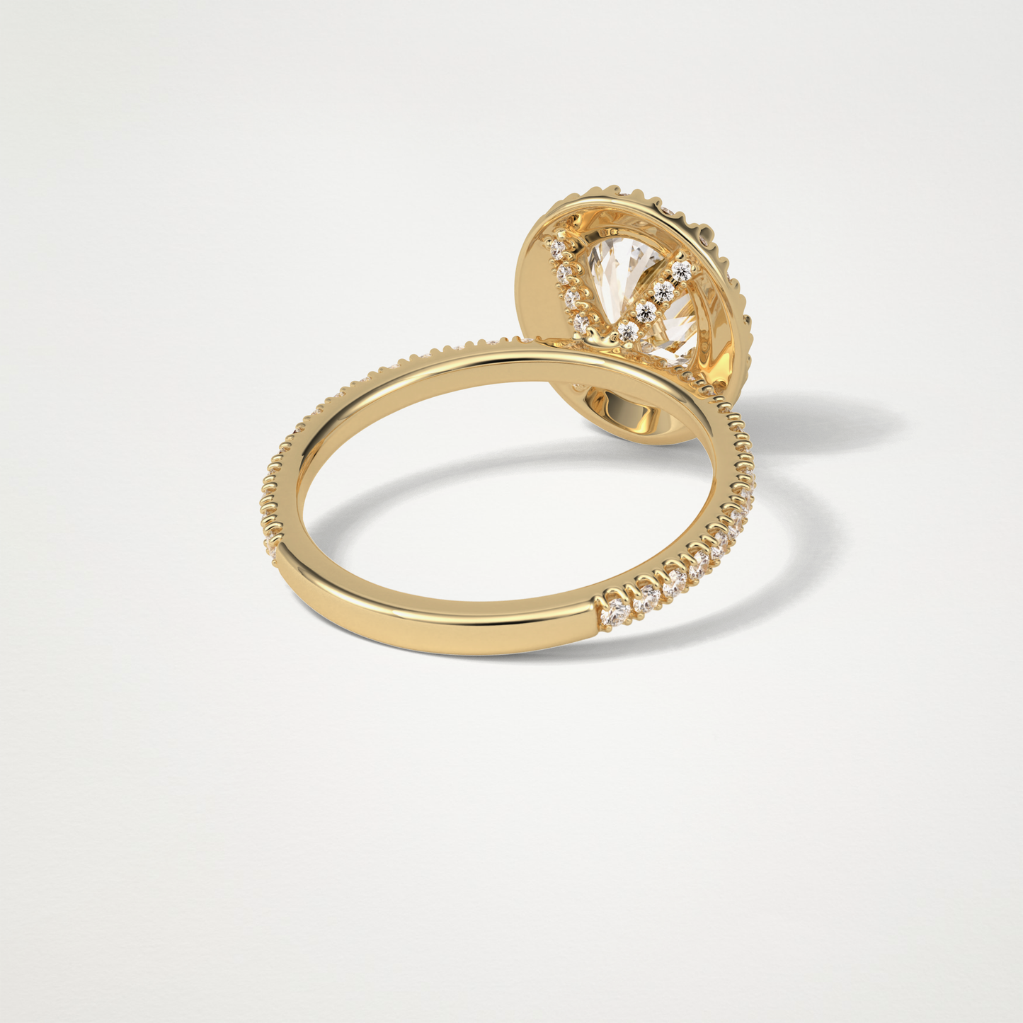 Oval Halo & Pave Moissanite Engagement Ring – 1.91 CT Lab-Created Brilliance in 10K/14K/18K Gold