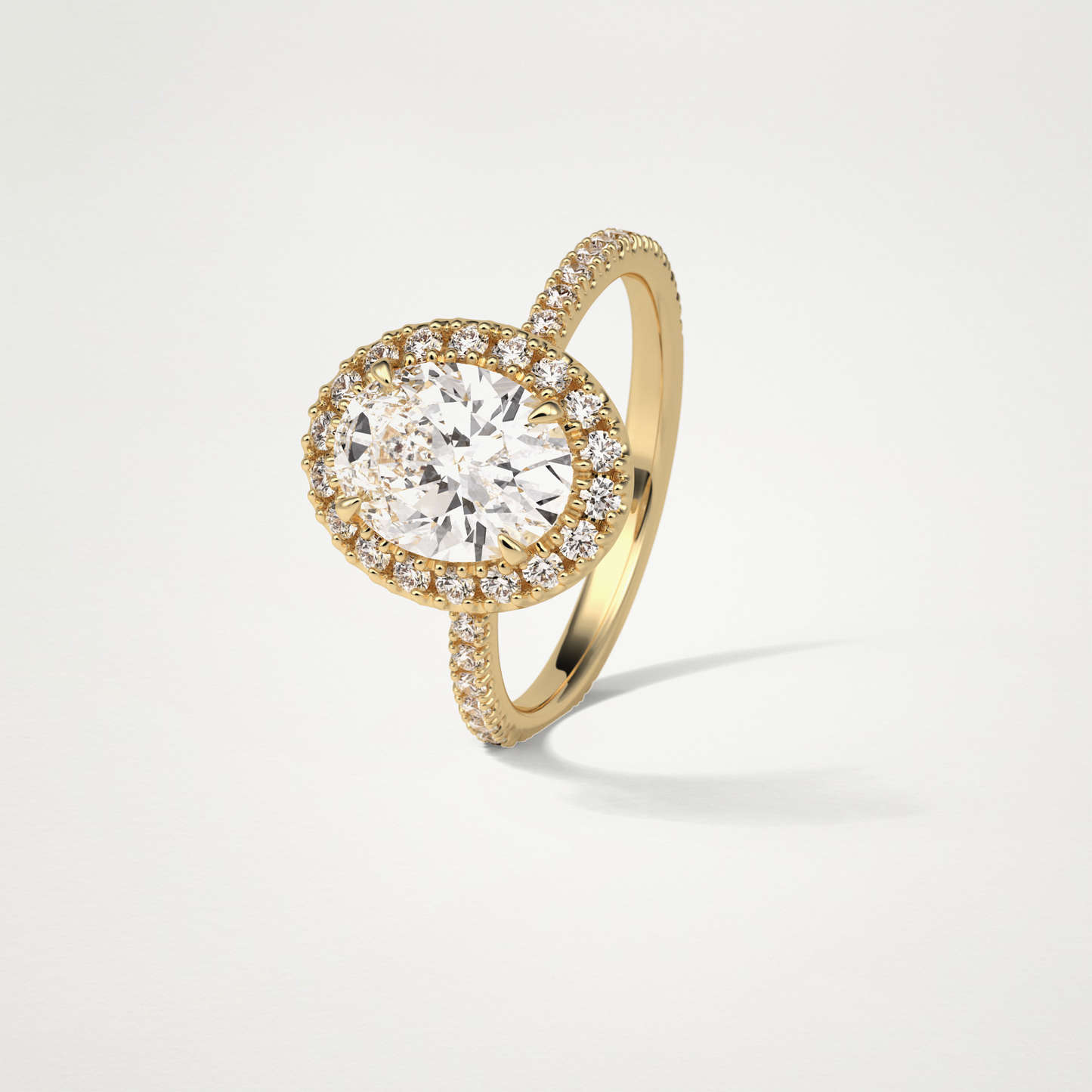 Oval Halo & Pave Moissanite Engagement Ring – 1.91 CT Lab-Created Brilliance in 10K/14K/18K Gold