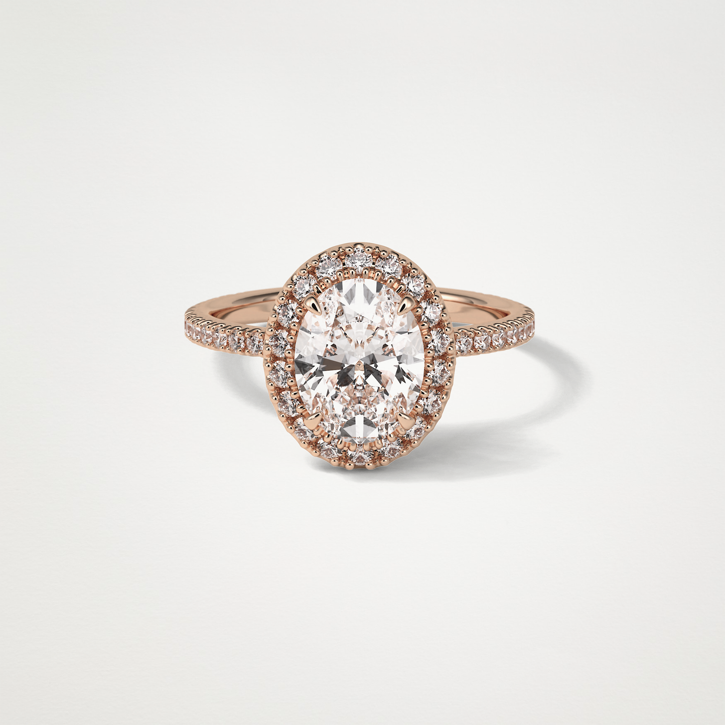 Oval Halo & Pave Moissanite Engagement Ring – 1.91 CT Lab-Created Brilliance in 10K/14K/18K Gold