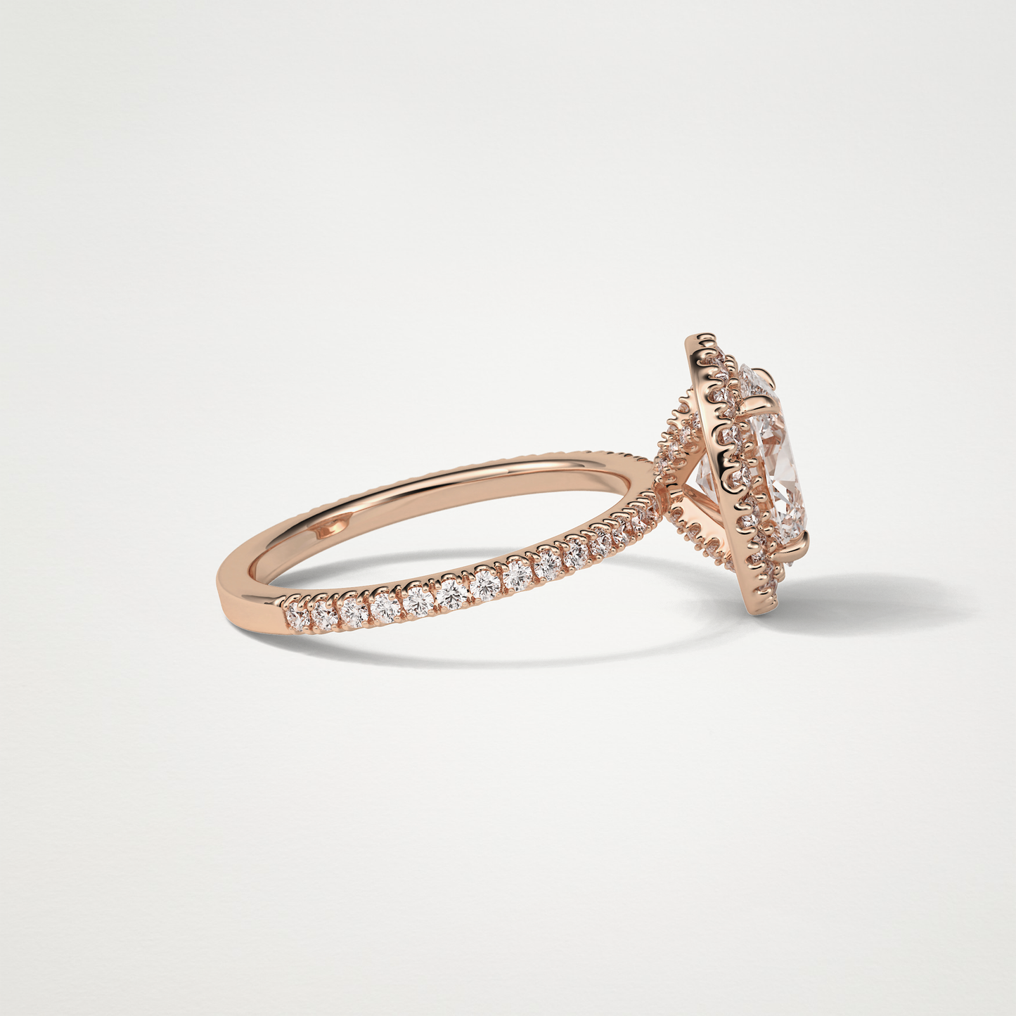 Oval Halo & Pave Moissanite Engagement Ring – 1.91 CT Lab-Created Brilliance in 10K/14K/18K Gold