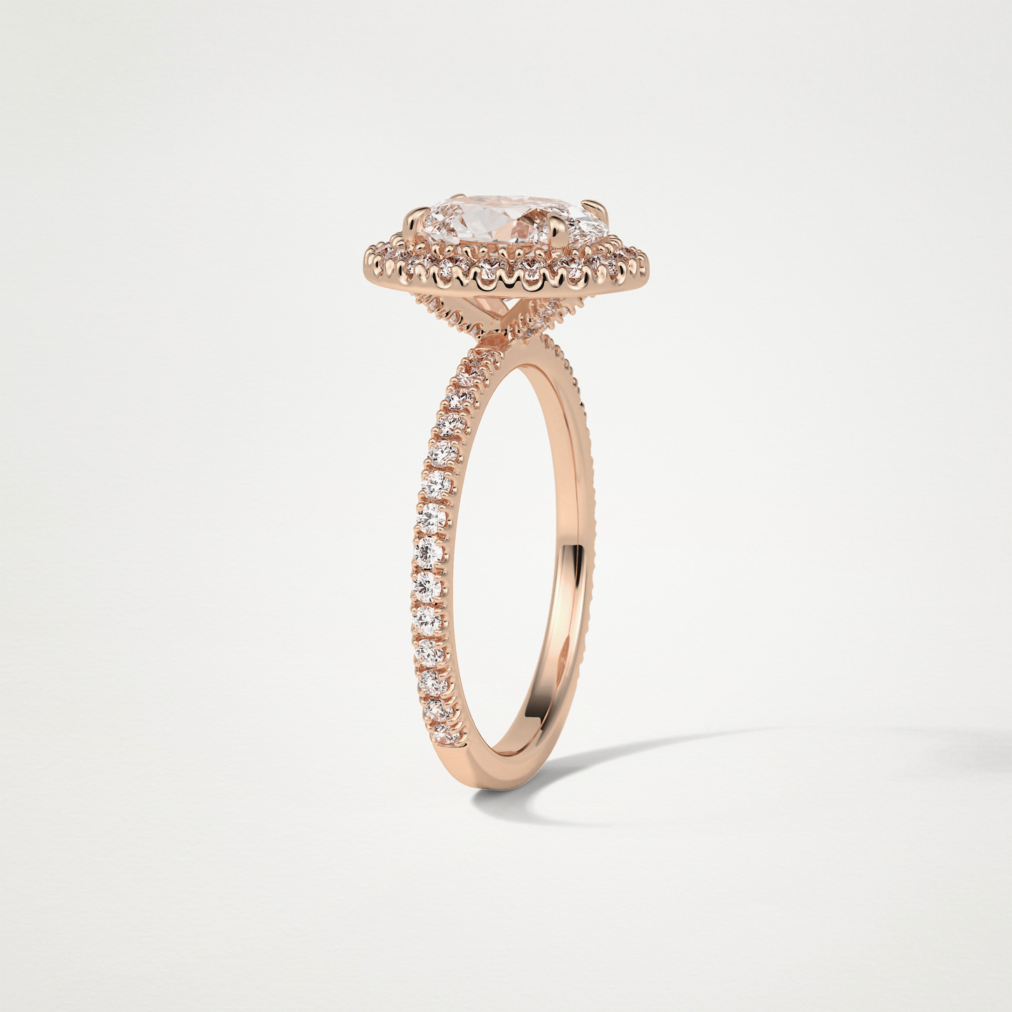 Oval Halo & Pave Moissanite Engagement Ring – 1.91 CT Lab-Created Brilliance in 10K/14K/18K Gold