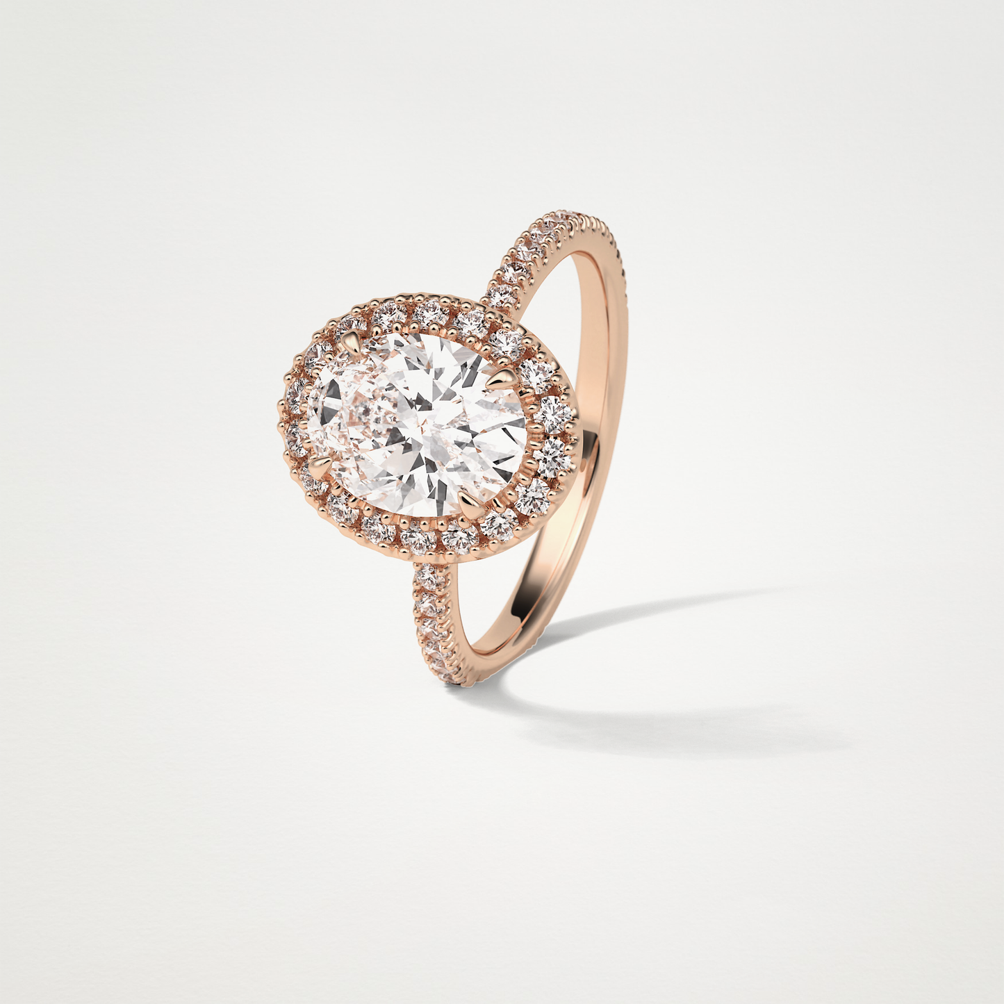 Oval Halo & Pave Moissanite Engagement Ring – 1.91 CT Lab-Created Brilliance in 10K/14K/18K Gold