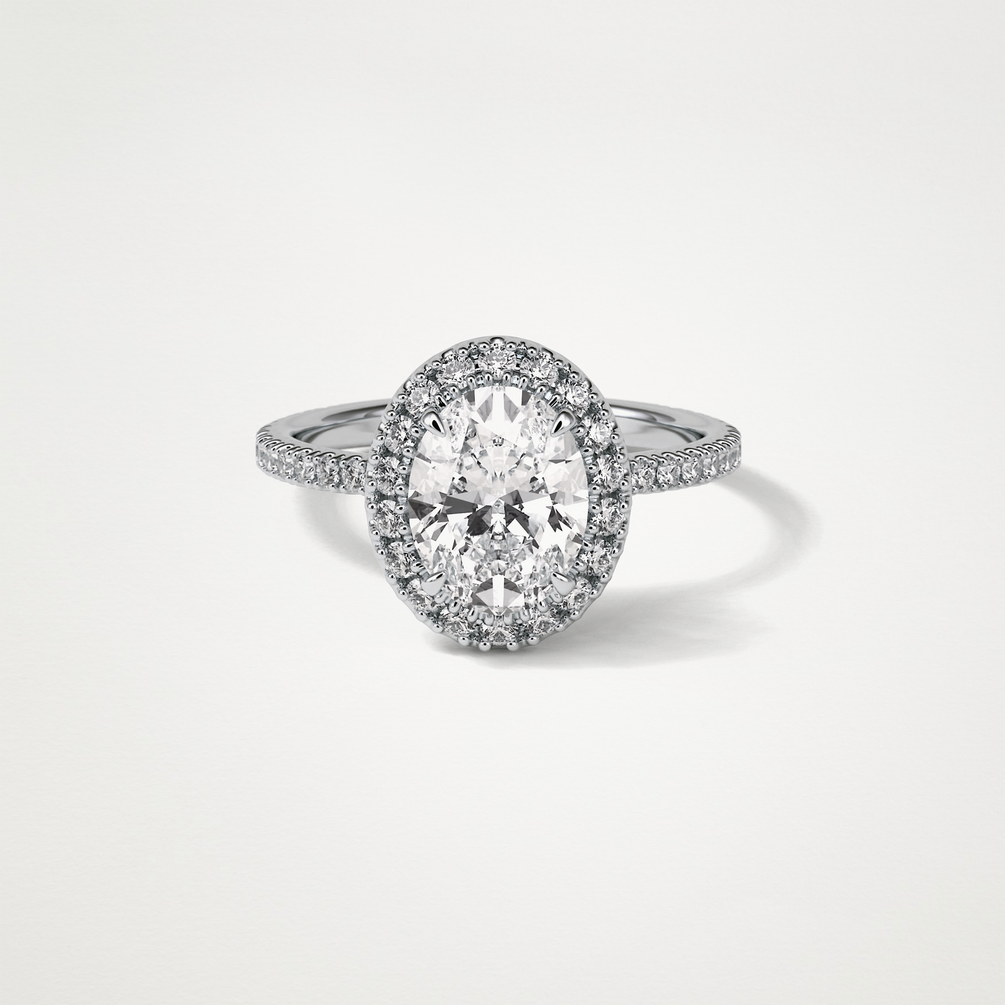 Oval Halo & Pave Moissanite Engagement Ring – 1.91 CT Lab-Created Brilliance in 10K/14K/18K Gold