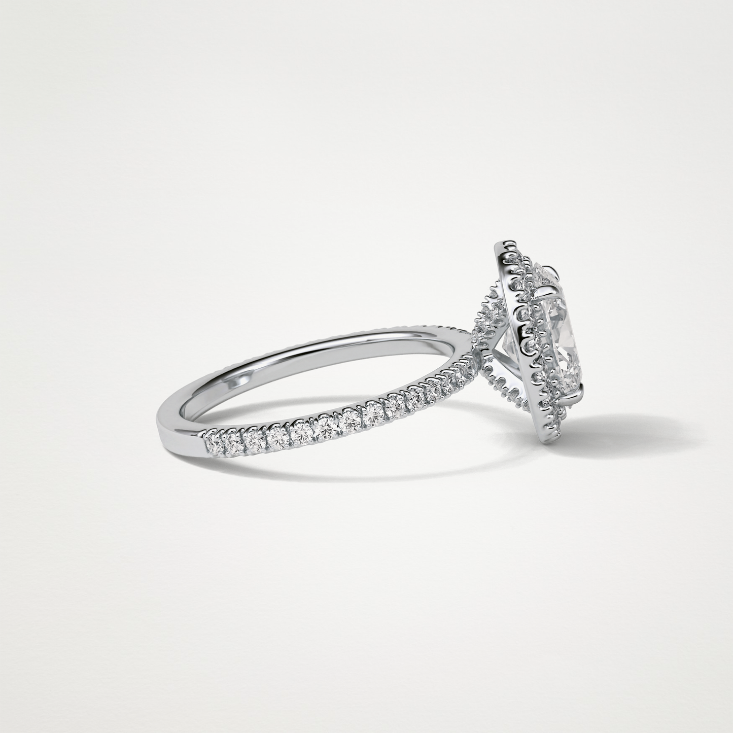 Oval Halo & Pave Moissanite Engagement Ring – 1.91 CT Lab-Created Brilliance in 10K/14K/18K Gold