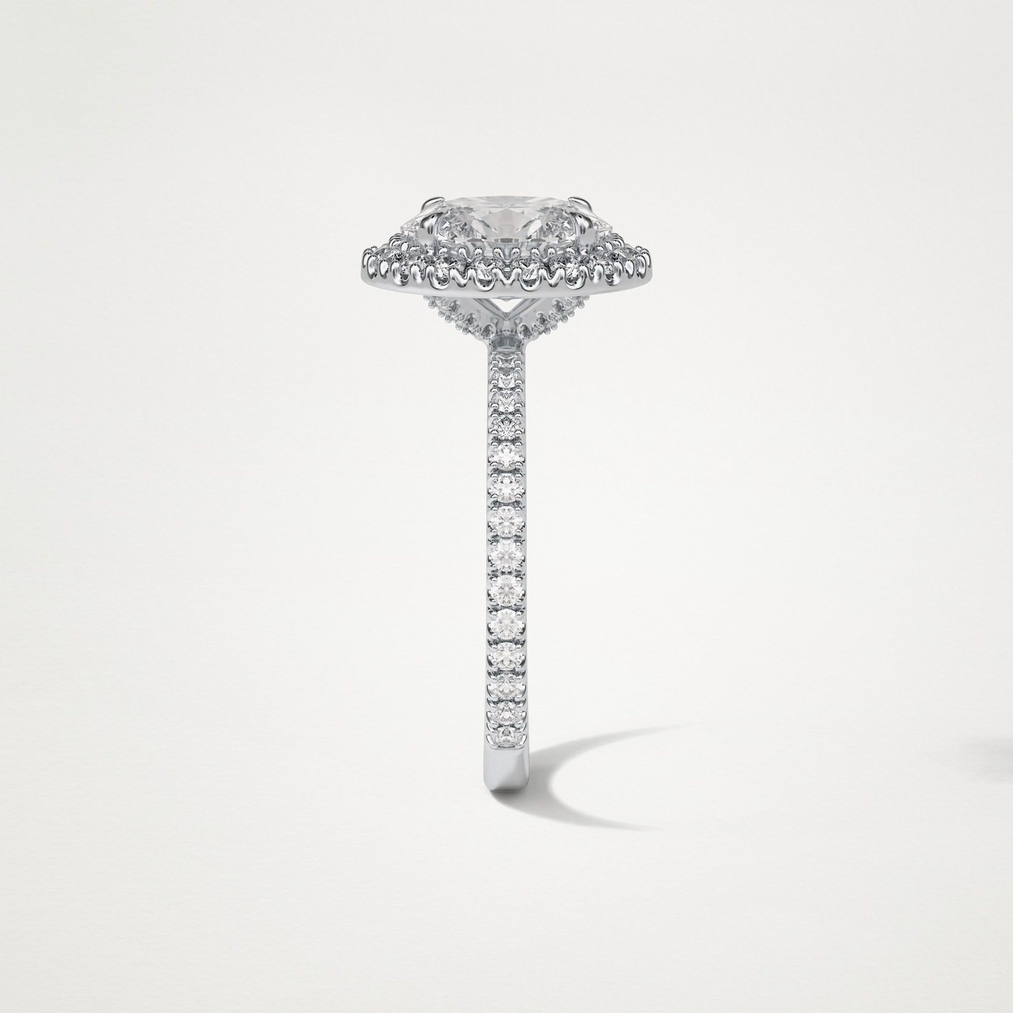 Oval Halo & Pave Moissanite Engagement Ring – 1.91 CT Lab-Created Brilliance in 10K/14K/18K Gold