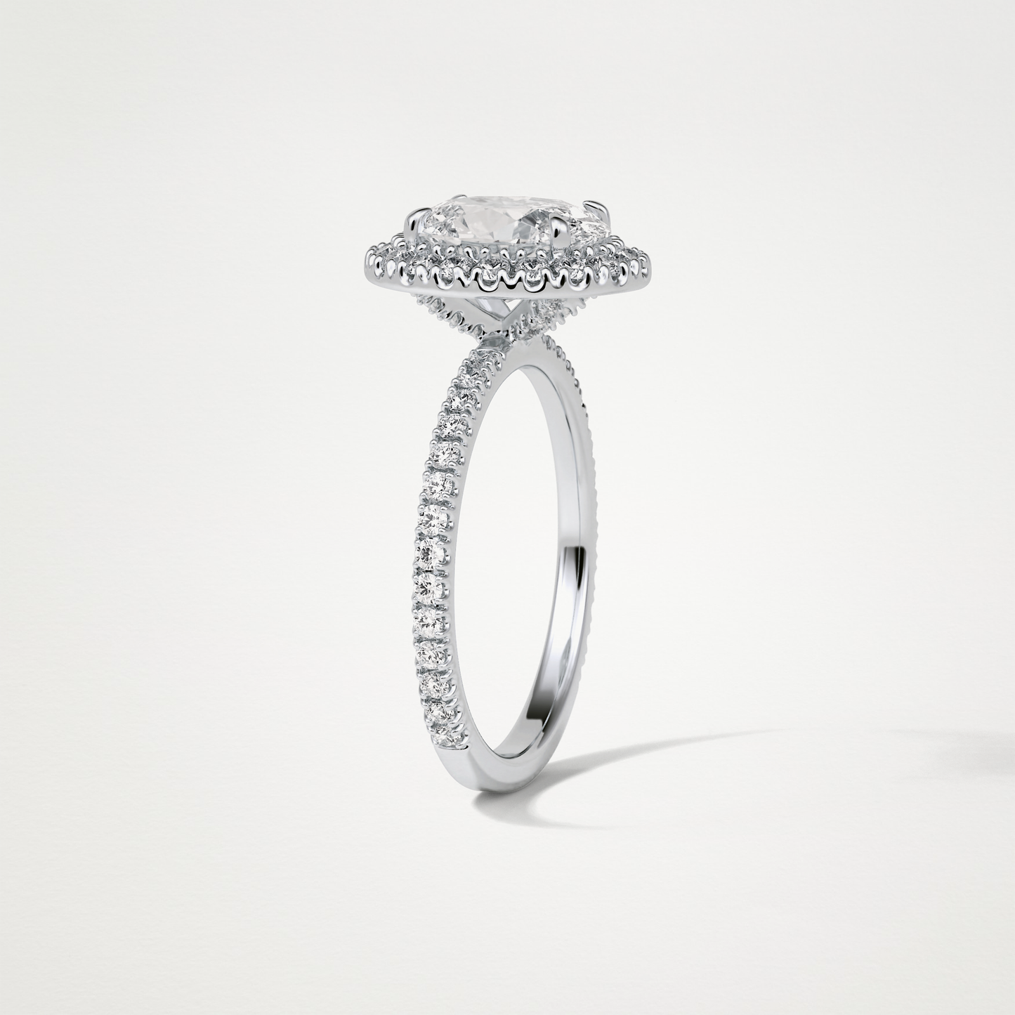 Oval Halo & Pave Moissanite Engagement Ring – 1.91 CT Lab-Created Brilliance in 10K/14K/18K Gold