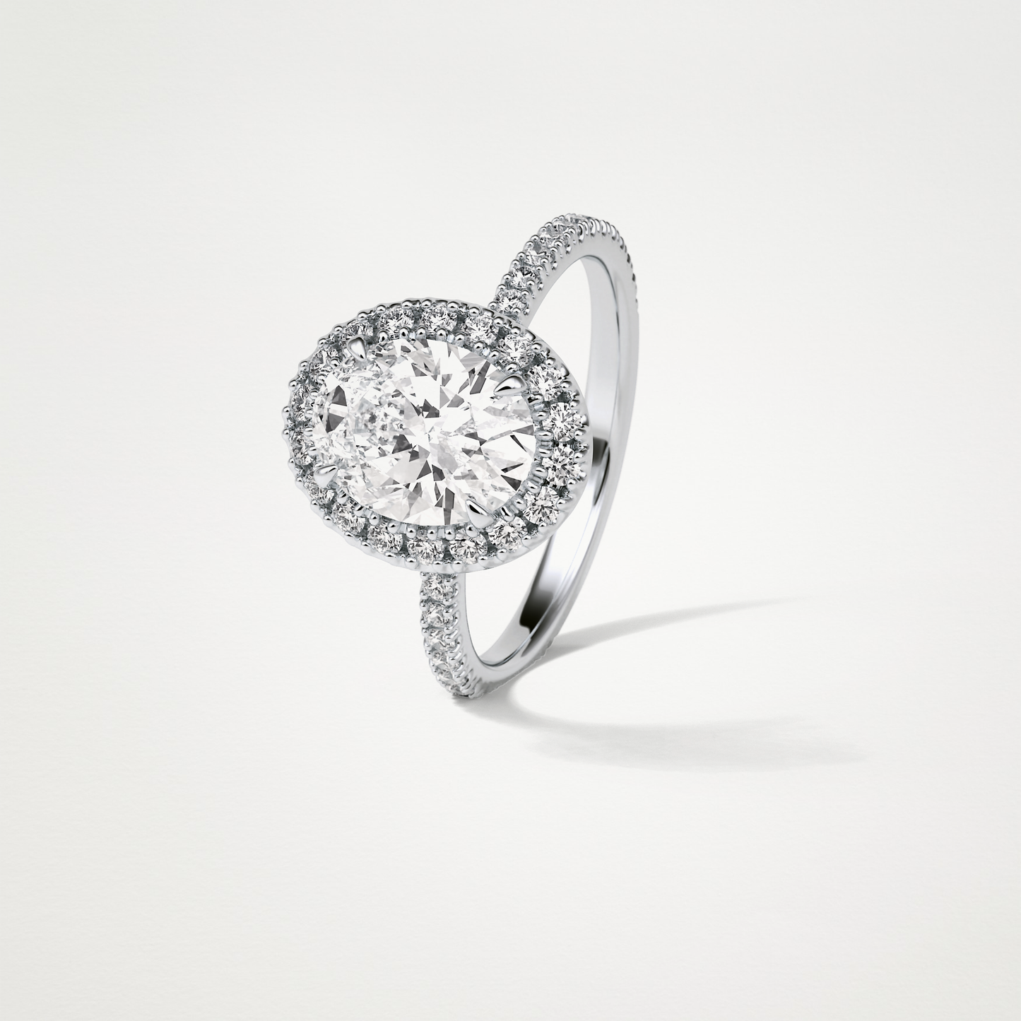 Oval Halo & Pave Moissanite Engagement Ring – 1.91 CT Lab-Created Brilliance in 10K/14K/18K Gold