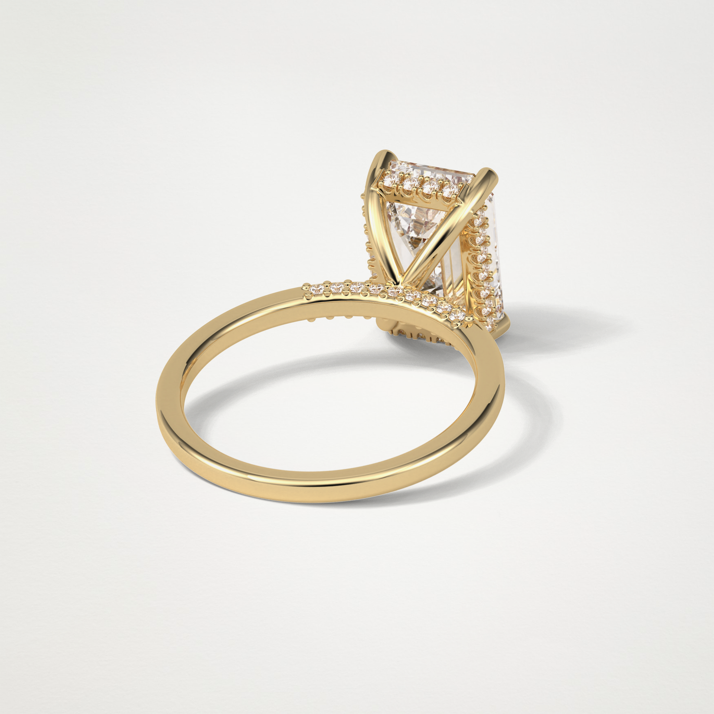 Emerald Hidden Halo Moissanite Engagement Ring – 4.15 CT Lab-Created Brilliance in 10K/14K/18K Gold 9