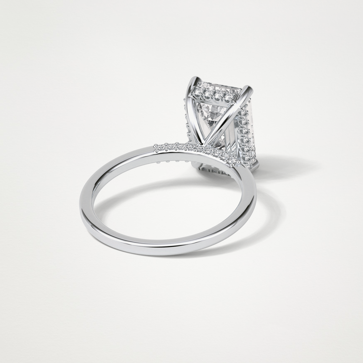Emerald Hidden Halo Moissanite Engagement Ring – 4.15 CT Lab-Created Brilliance in 10K/14K/18K Gold 2