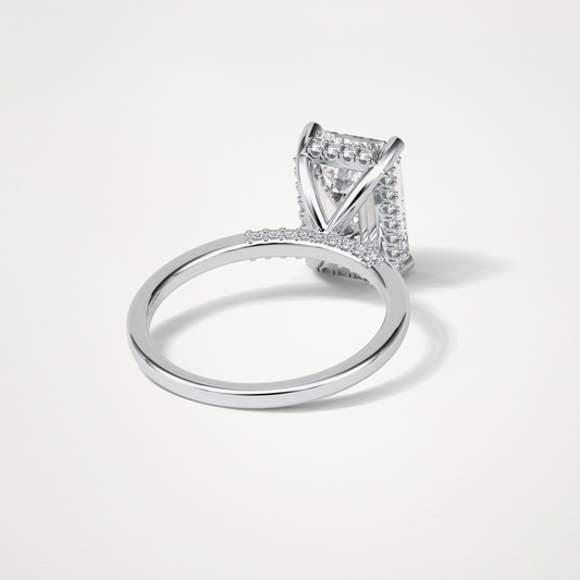 Emerald Hidden Halo Moissanite Engagement Ring – 4.15 CT Lab-Created Brilliance in 10K/14K/18K Gold 2