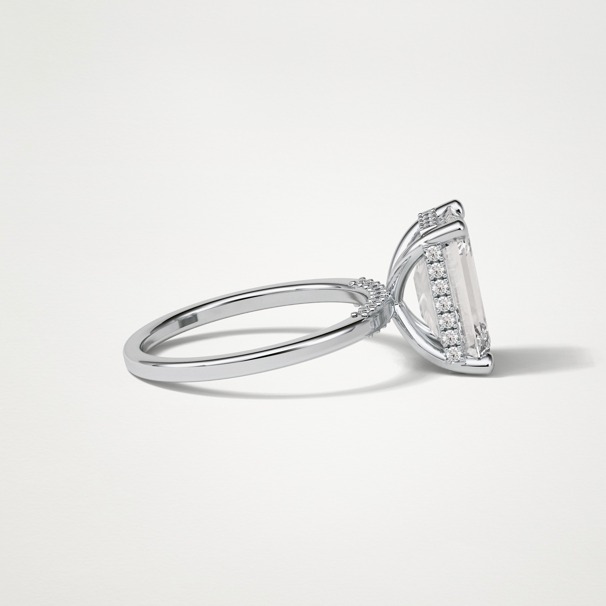 Emerald Hidden Halo Moissanite Engagement Ring – 4.15 CT Lab-Created Brilliance in 10K/14K/18K Gold 3