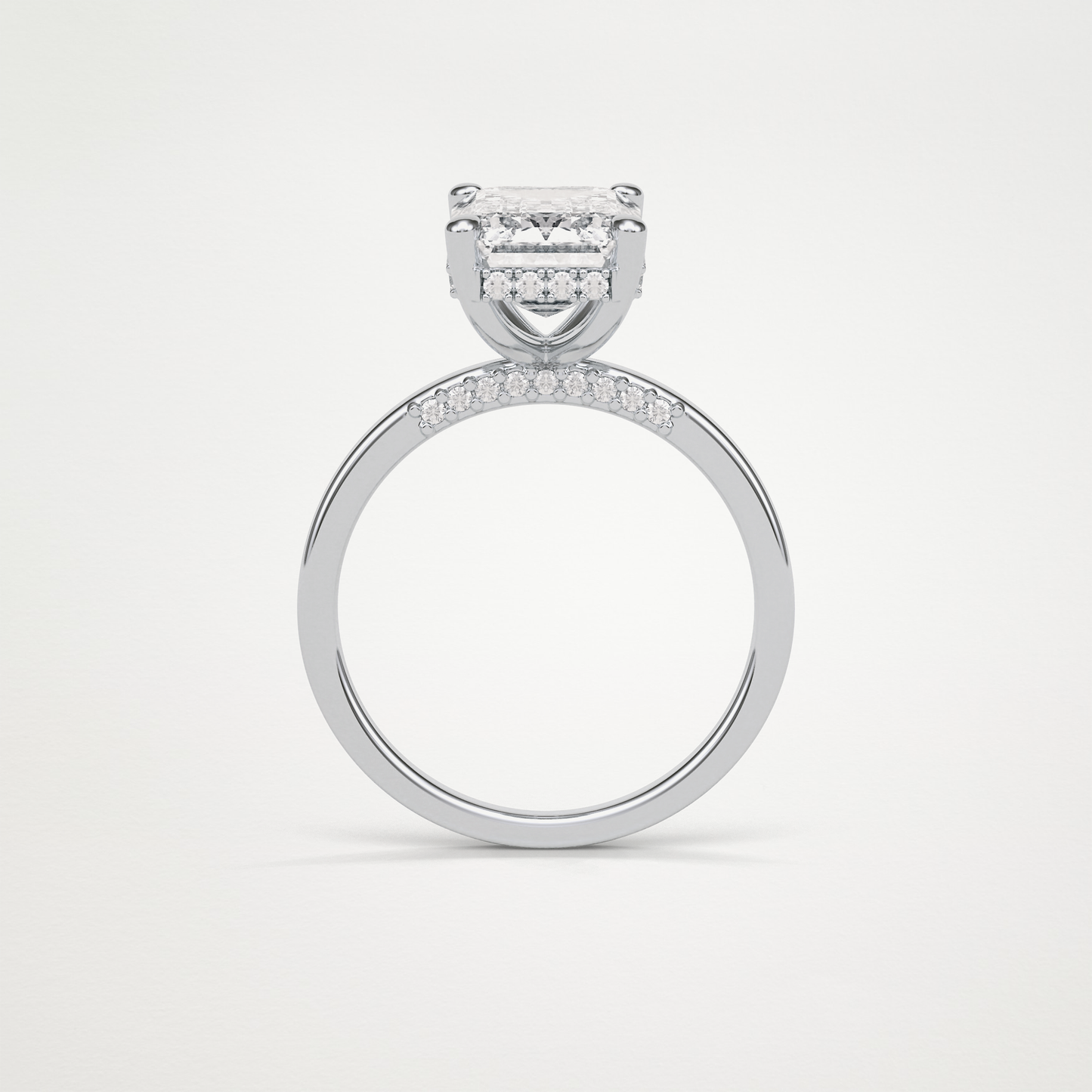 Emerald Hidden Halo Moissanite Engagement Ring – 4.15 CT Lab-Created Brilliance in 10K/14K/18K Gold 7