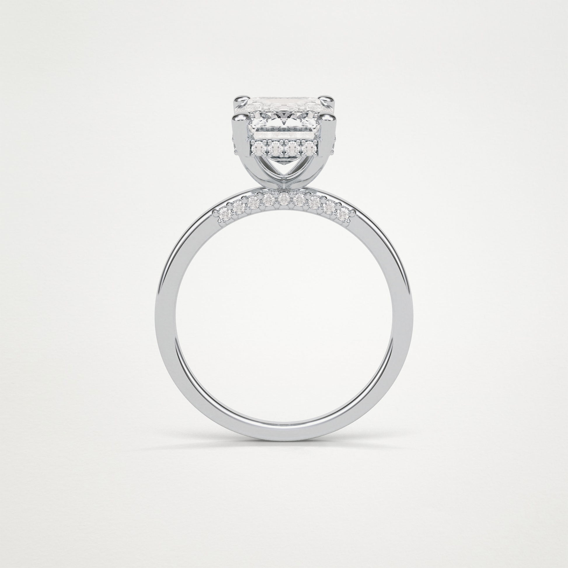 Emerald Hidden Halo Moissanite Engagement Ring – 4.15 CT Lab-Created Brilliance in 10K/14K/18K Gold 7