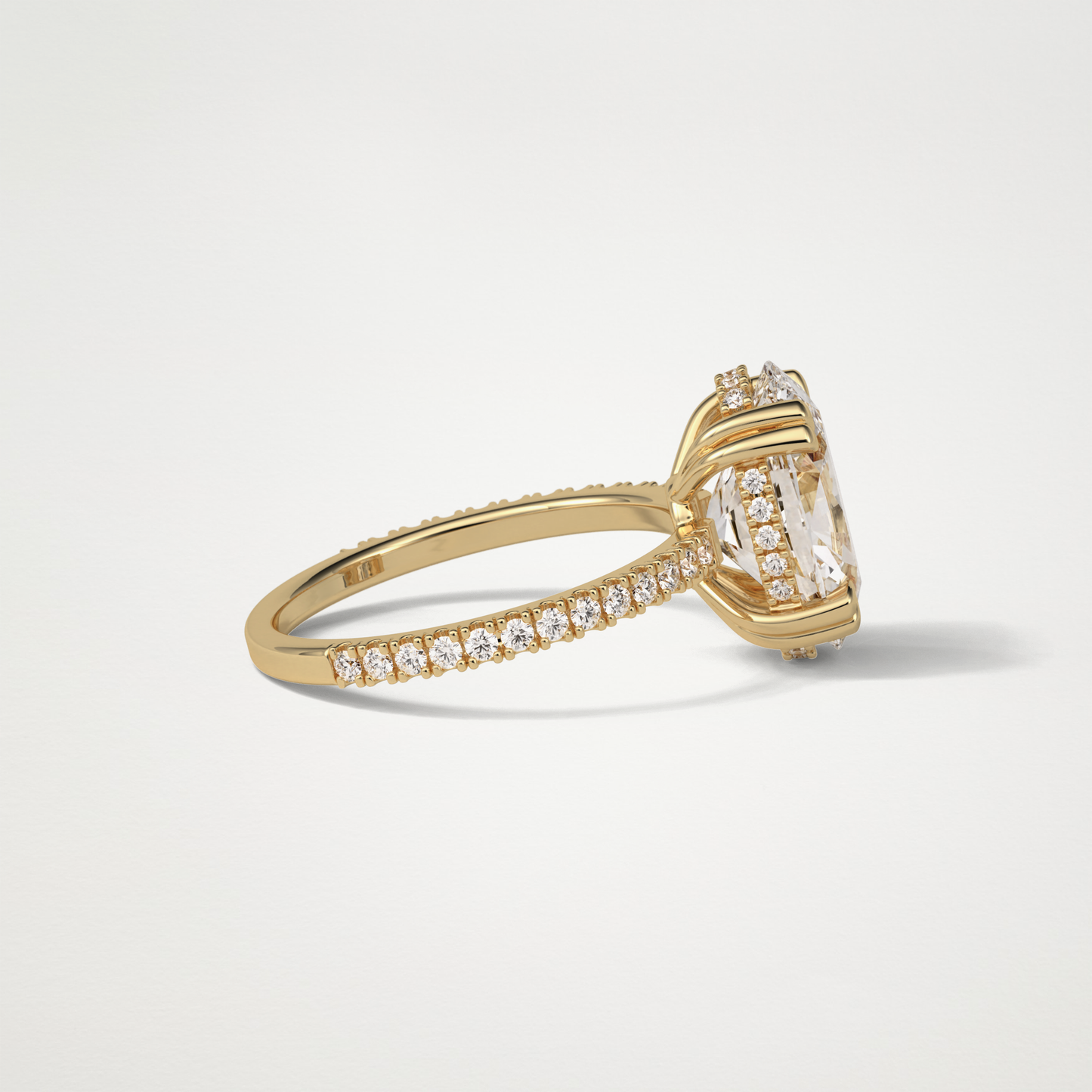 Oval Hidden Halo & Pave Moissanite Engagement Ring – 4 CT Lab-Created Brilliance in 10K/14K/18K Gold