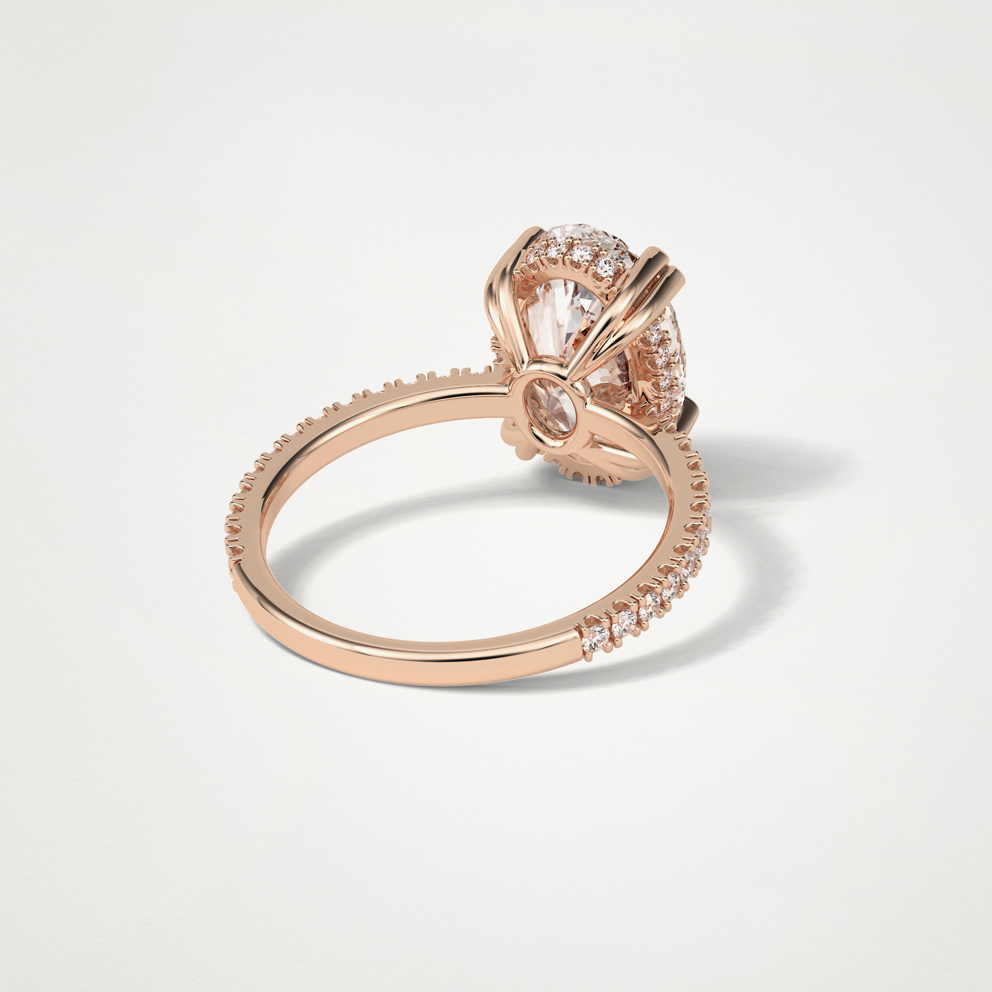 Oval Hidden Halo & Pave Moissanite Engagement Ring – 4 CT Lab-Created Brilliance in 10K/14K/18K Gold