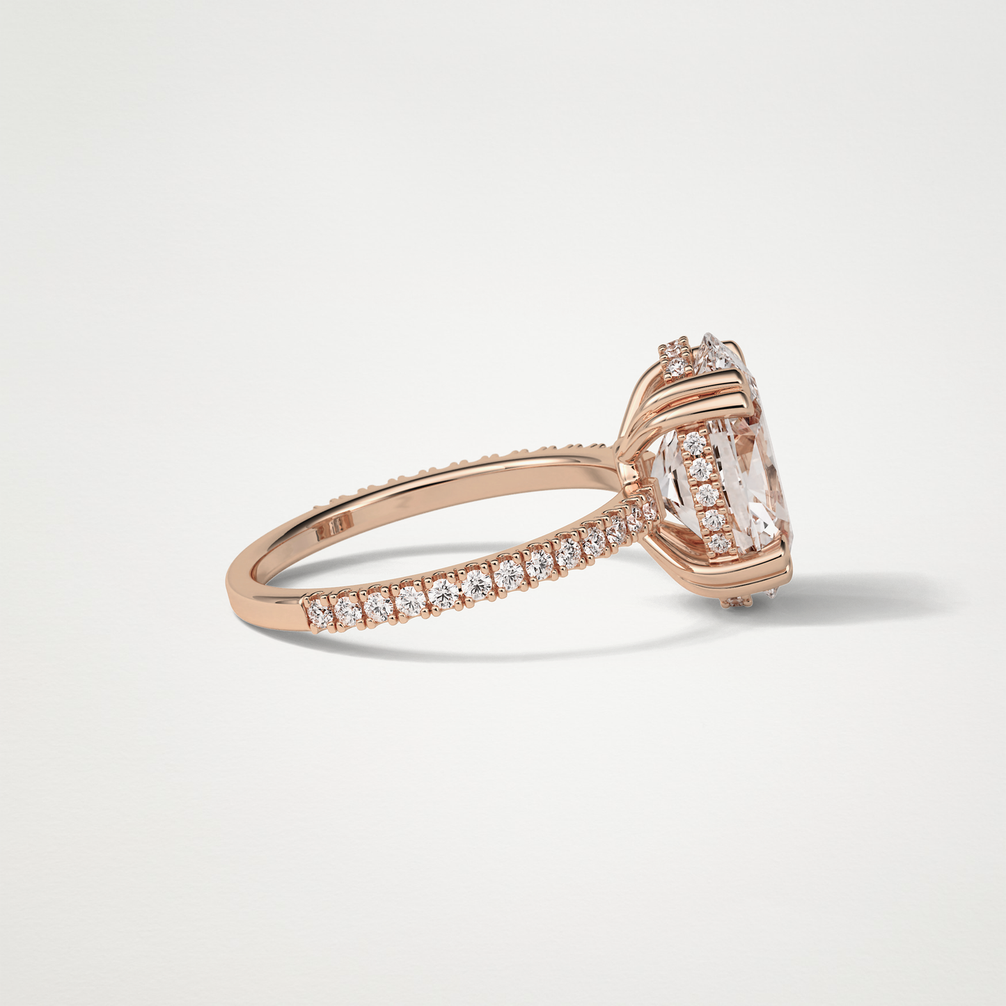 Oval Hidden Halo & Pave Moissanite Engagement Ring – 4 CT Lab-Created Brilliance in 10K/14K/18K Gold