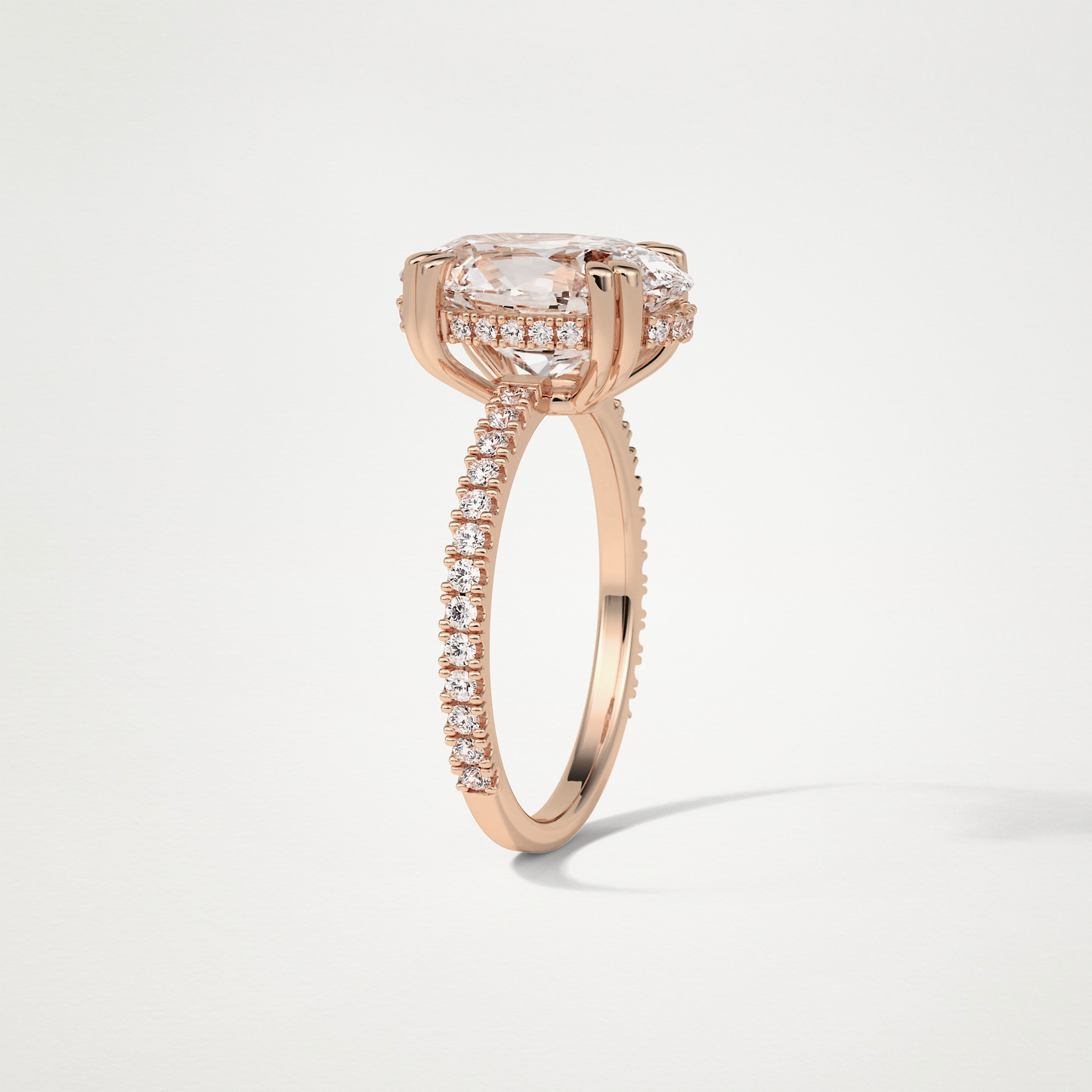 Oval Hidden Halo & Pave Moissanite Engagement Ring – 4 CT Lab-Created Brilliance in 10K/14K/18K Gold