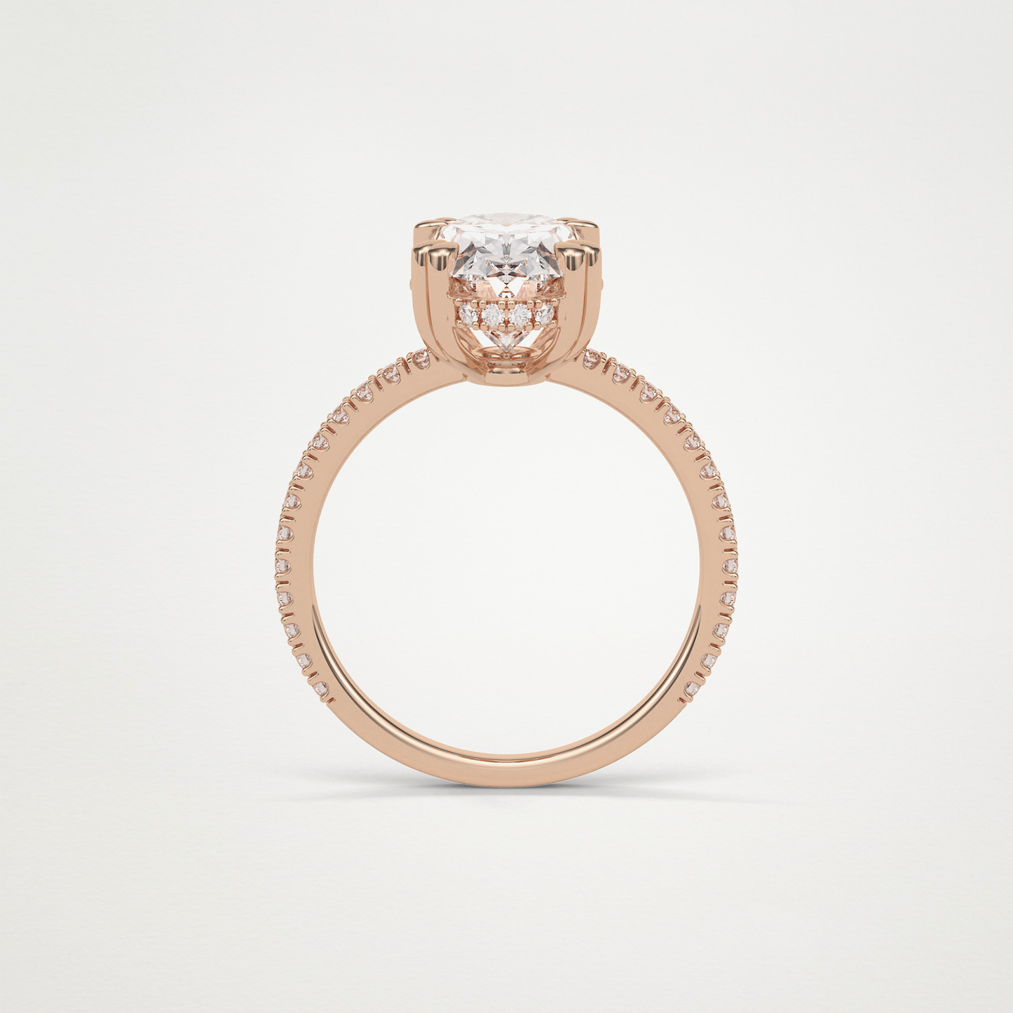 Oval Hidden Halo & Pave Moissanite Engagement Ring – 4 CT Lab-Created Brilliance in 10K/14K/18K Gold
