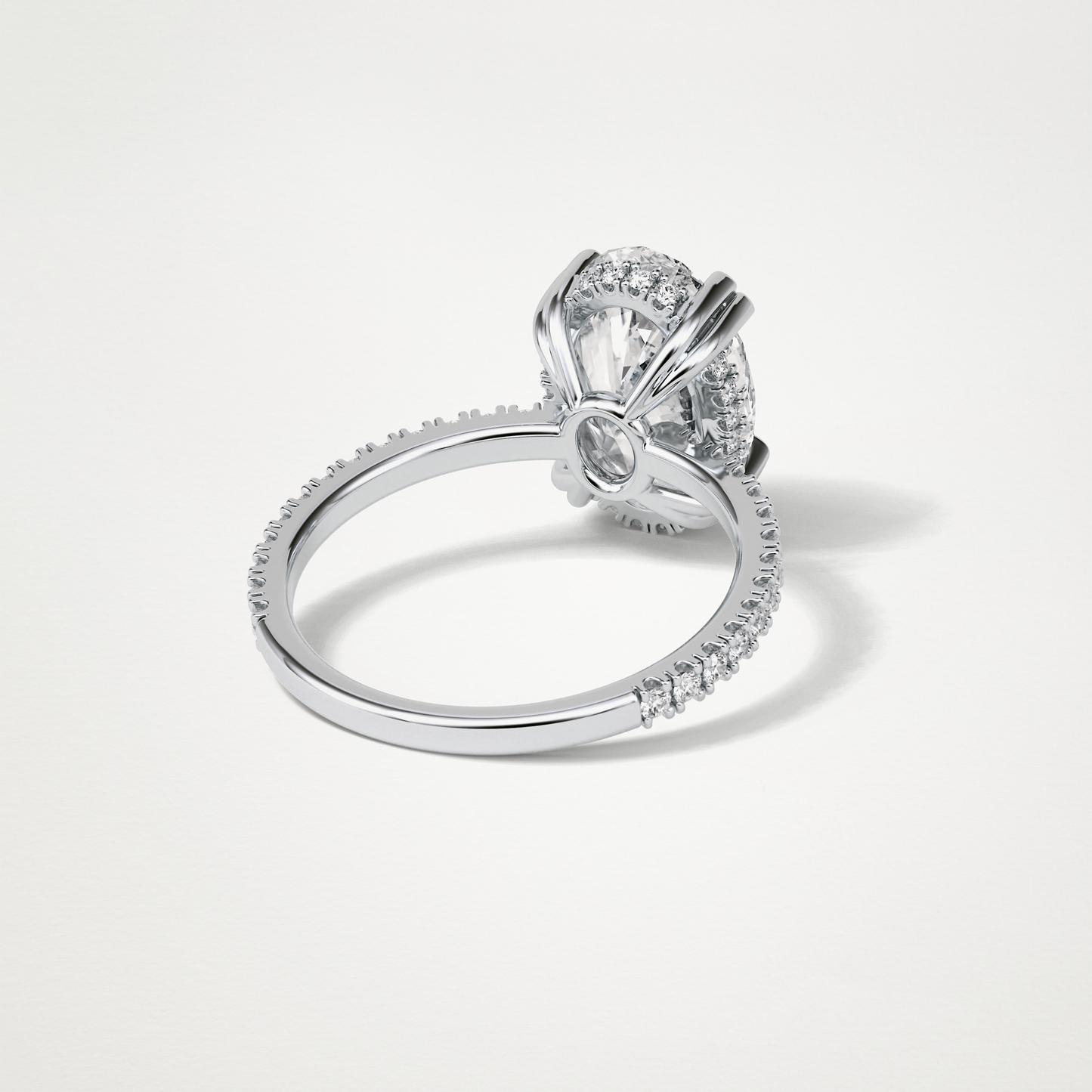 Oval Hidden Halo & Pave Moissanite Engagement Ring – 4 CT Lab-Created Brilliance in 10K/14K/18K Gold