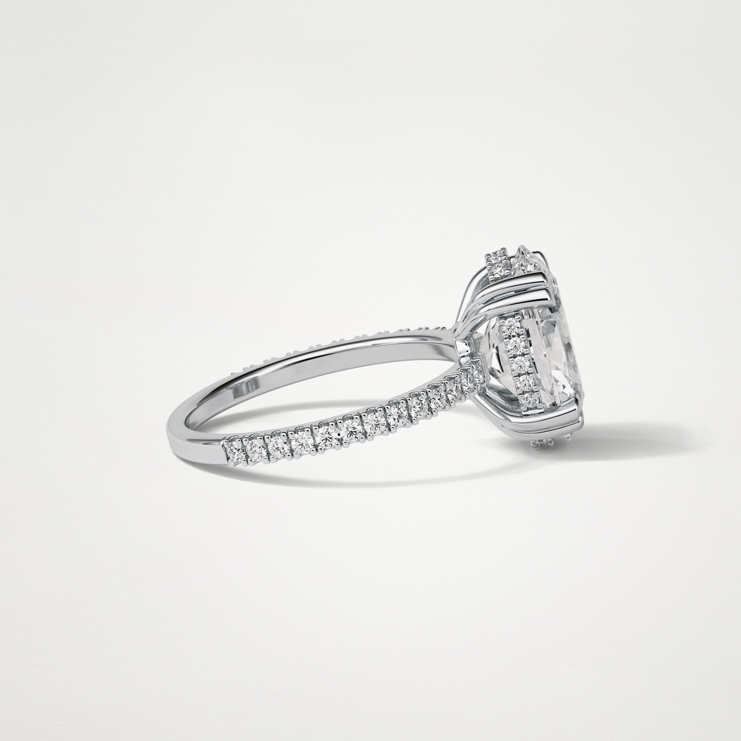 Oval Hidden Halo & Pave Moissanite Engagement Ring – 4 CT Lab-Created Brilliance in 10K/14K/18K Gold