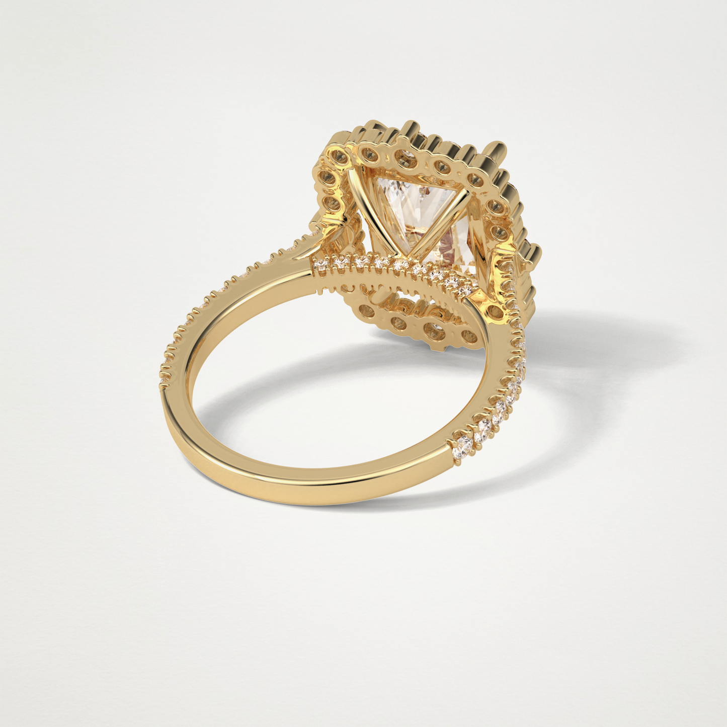 Radiant Halo & Pave Moissanite Engagement Ring – 3.24 CT Lab-Created Brilliance in 10K/14K/18K Gold