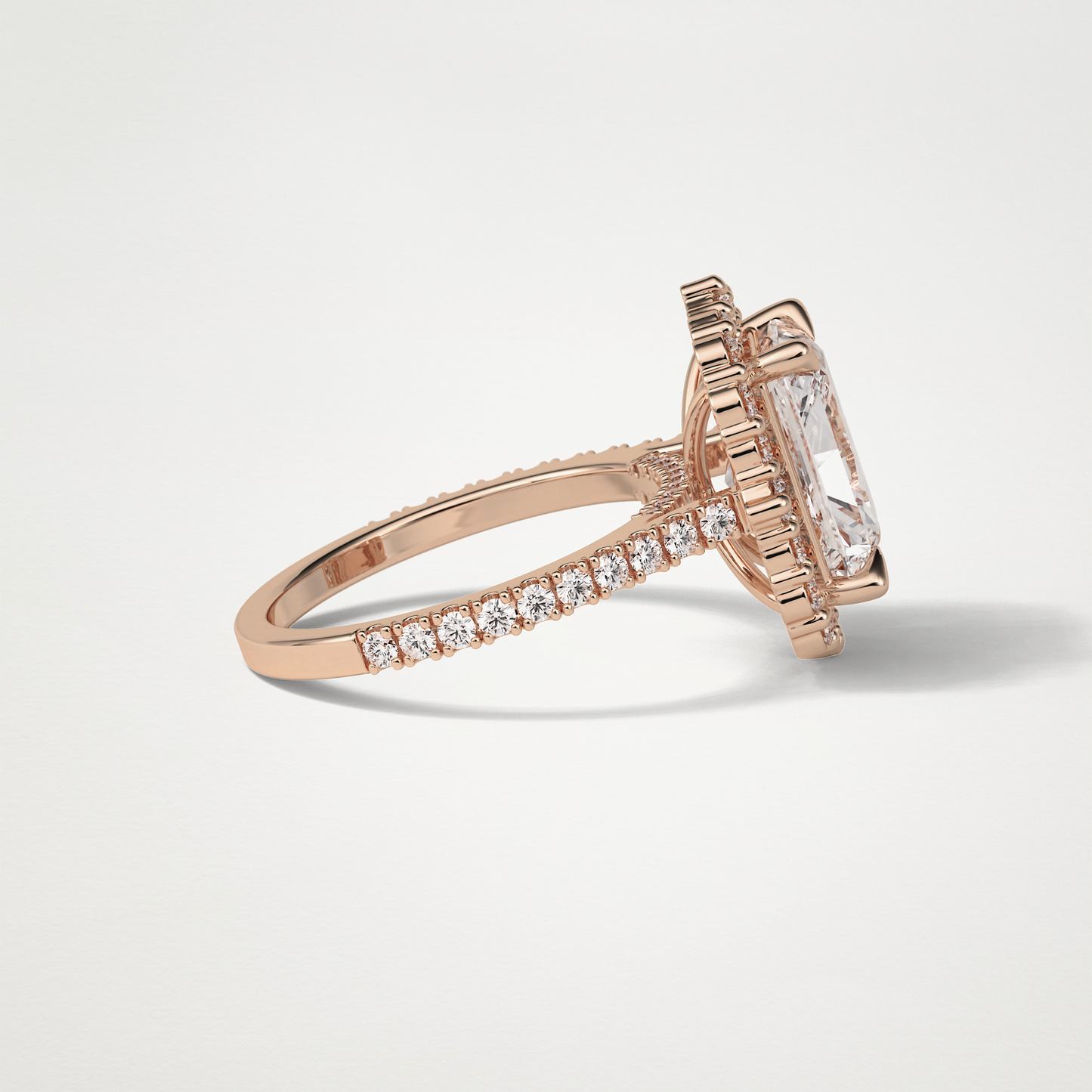 Radiant Halo & Pave Moissanite Engagement Ring – 3.24 CT Lab-Created Brilliance in 10K/14K/18K Gold