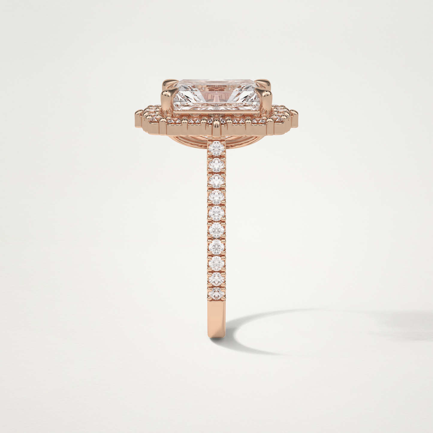 Radiant Halo & Pave Moissanite Engagement Ring – 3.24 CT Lab-Created Brilliance in 10K/14K/18K Gold