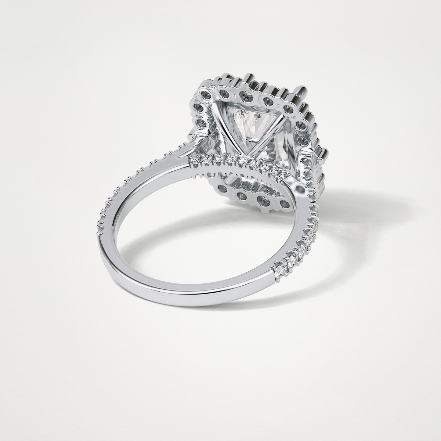 Radiant Halo & Pave Moissanite Engagement Ring – 3.24 CT Lab-Created Brilliance in 10K/14K/18K Gold