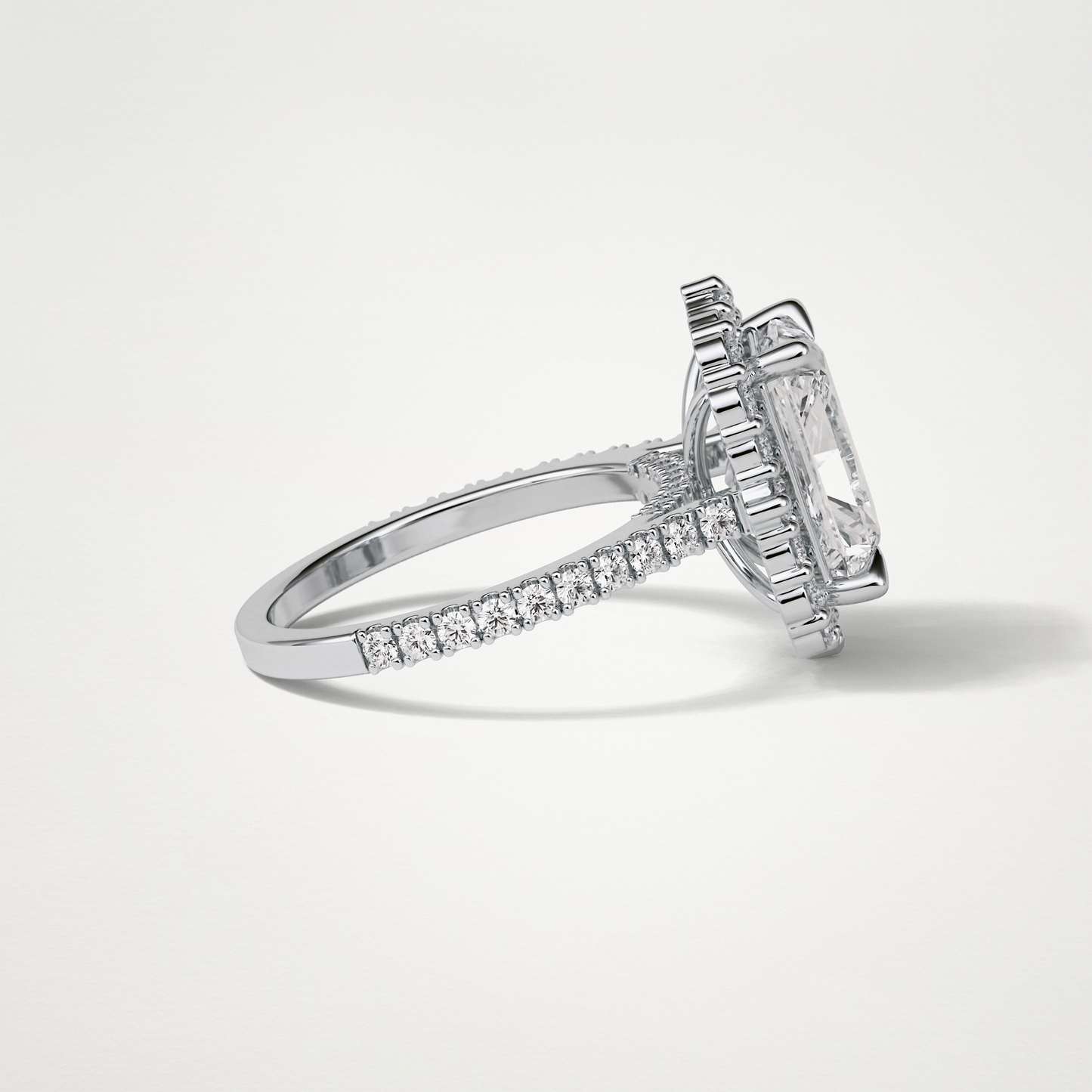 Radiant Halo & Pave Moissanite Engagement Ring – 3.24 CT Lab-Created Brilliance in 10K/14K/18K Gold