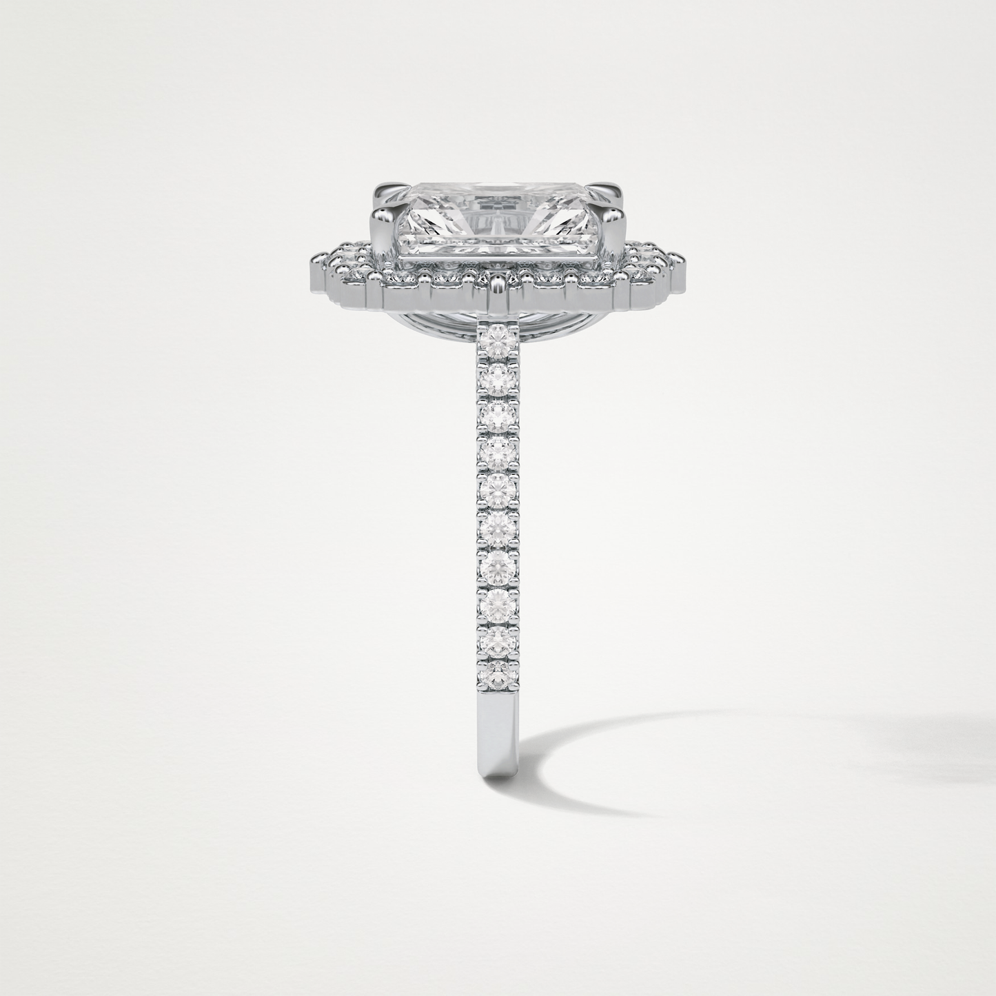 Radiant Halo & Pave Moissanite Engagement Ring – 3.24 CT Lab-Created Brilliance in 10K/14K/18K Gold