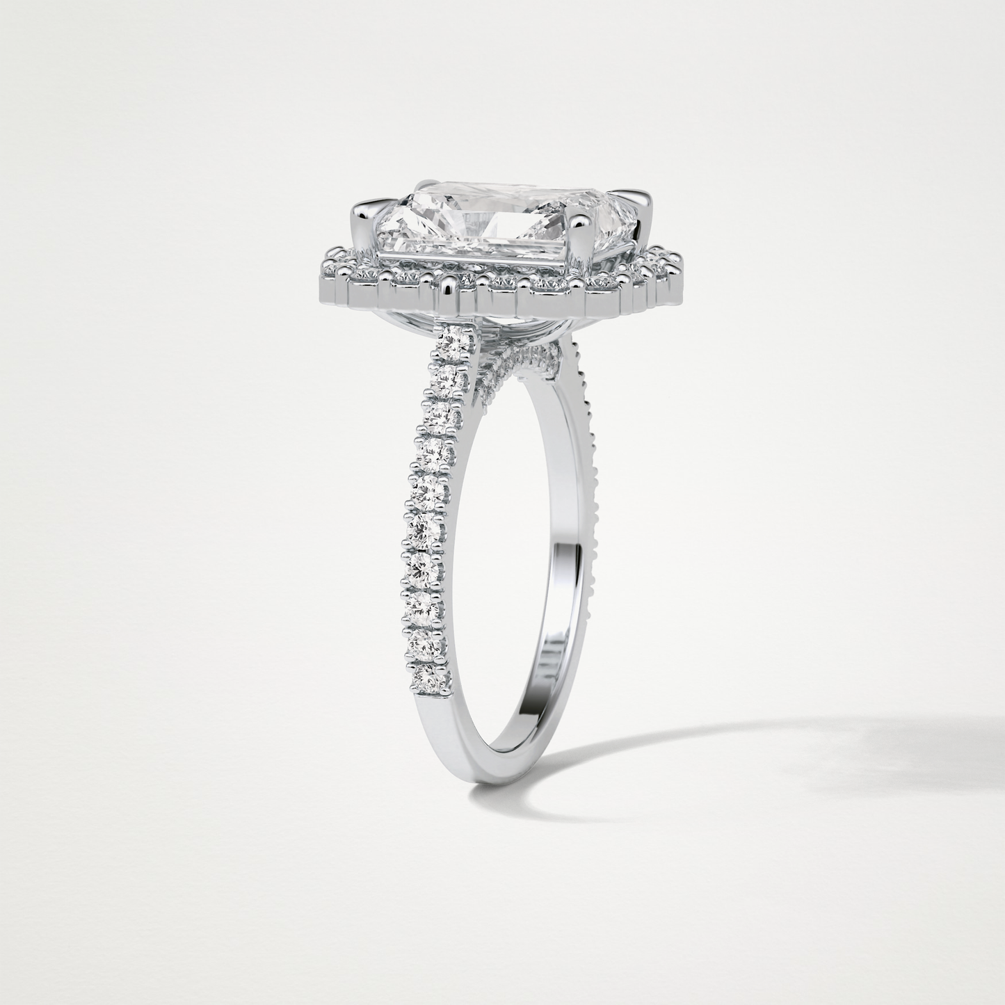 Radiant Halo & Pave Moissanite Engagement Ring – 3.24 CT Lab-Created Brilliance in 10K/14K/18K Gold