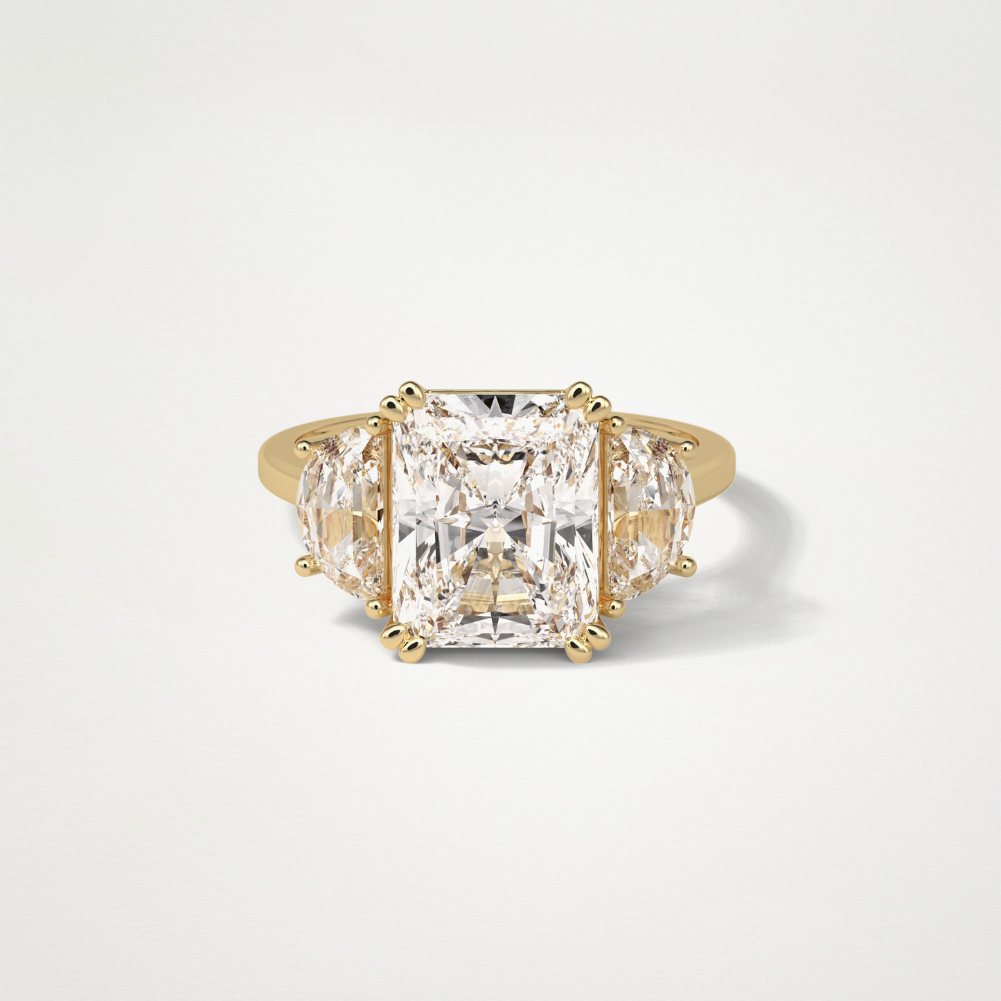 Radiant 3 Stone Moissanite Engagement Ring – 3.24 CT Lab-Created Brilliance in 10K/14K/18K Gold