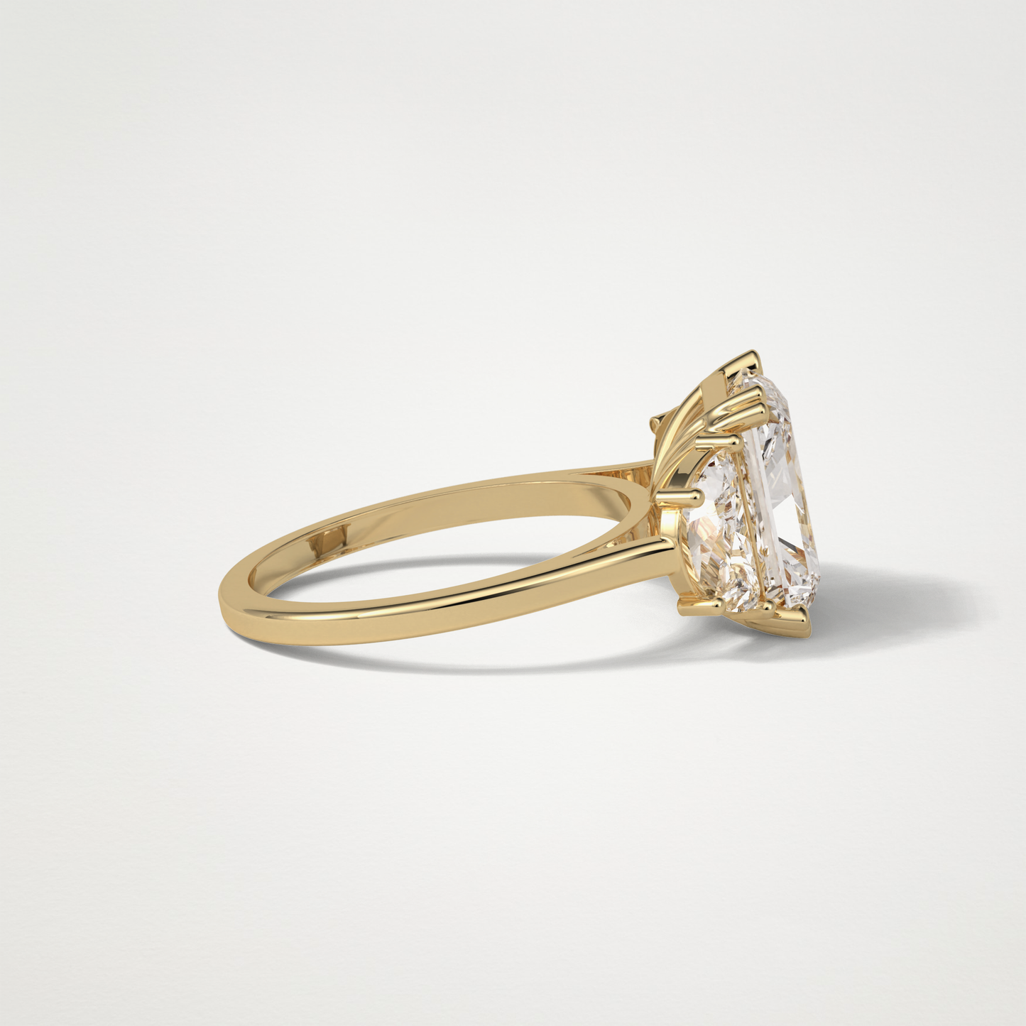 Radiant 3 Stone Moissanite Engagement Ring – 3.24 CT Lab-Created Brilliance in 10K/14K/18K Gold