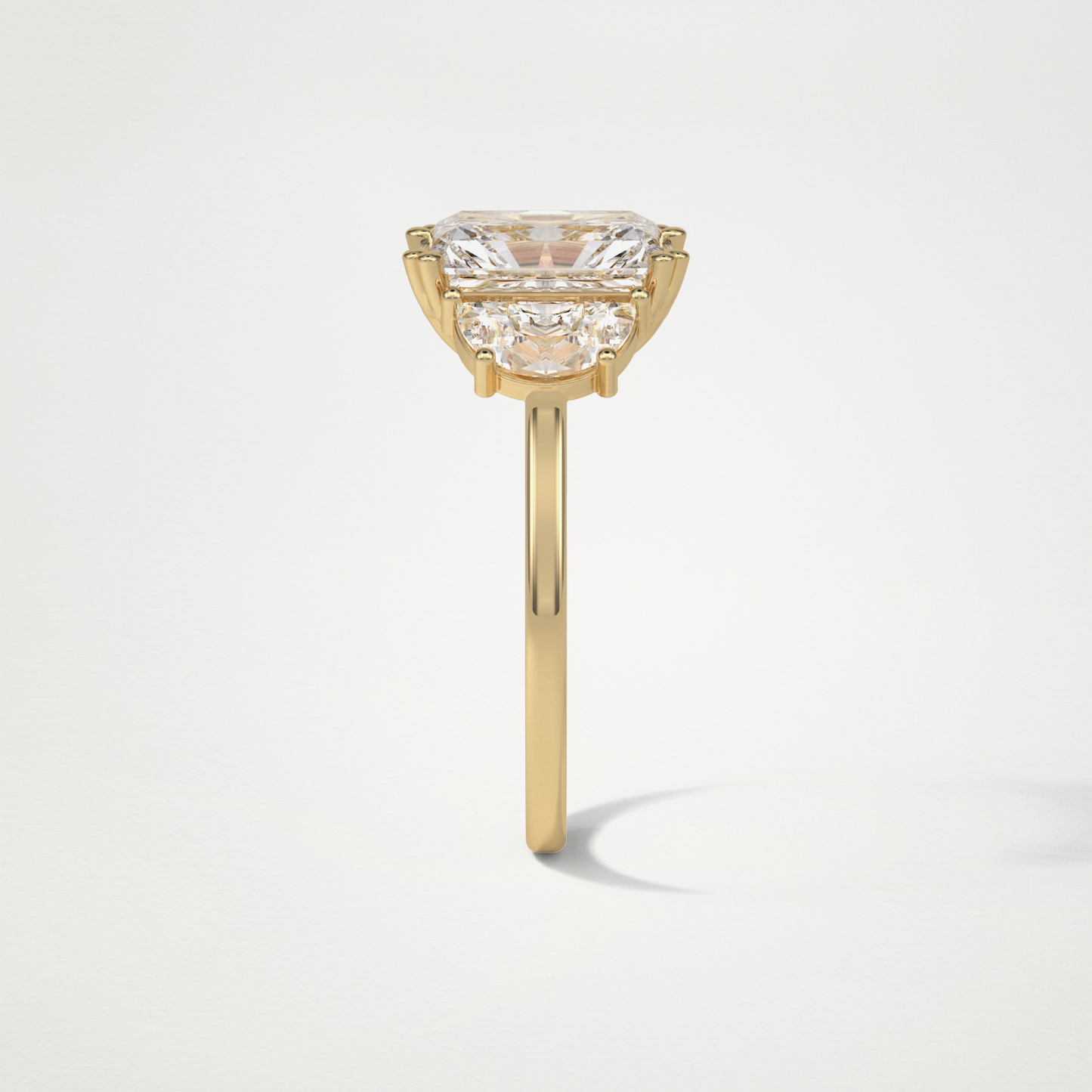 Radiant 3 Stone Moissanite Engagement Ring – 3.24 CT Lab-Created Brilliance in 10K/14K/18K Gold