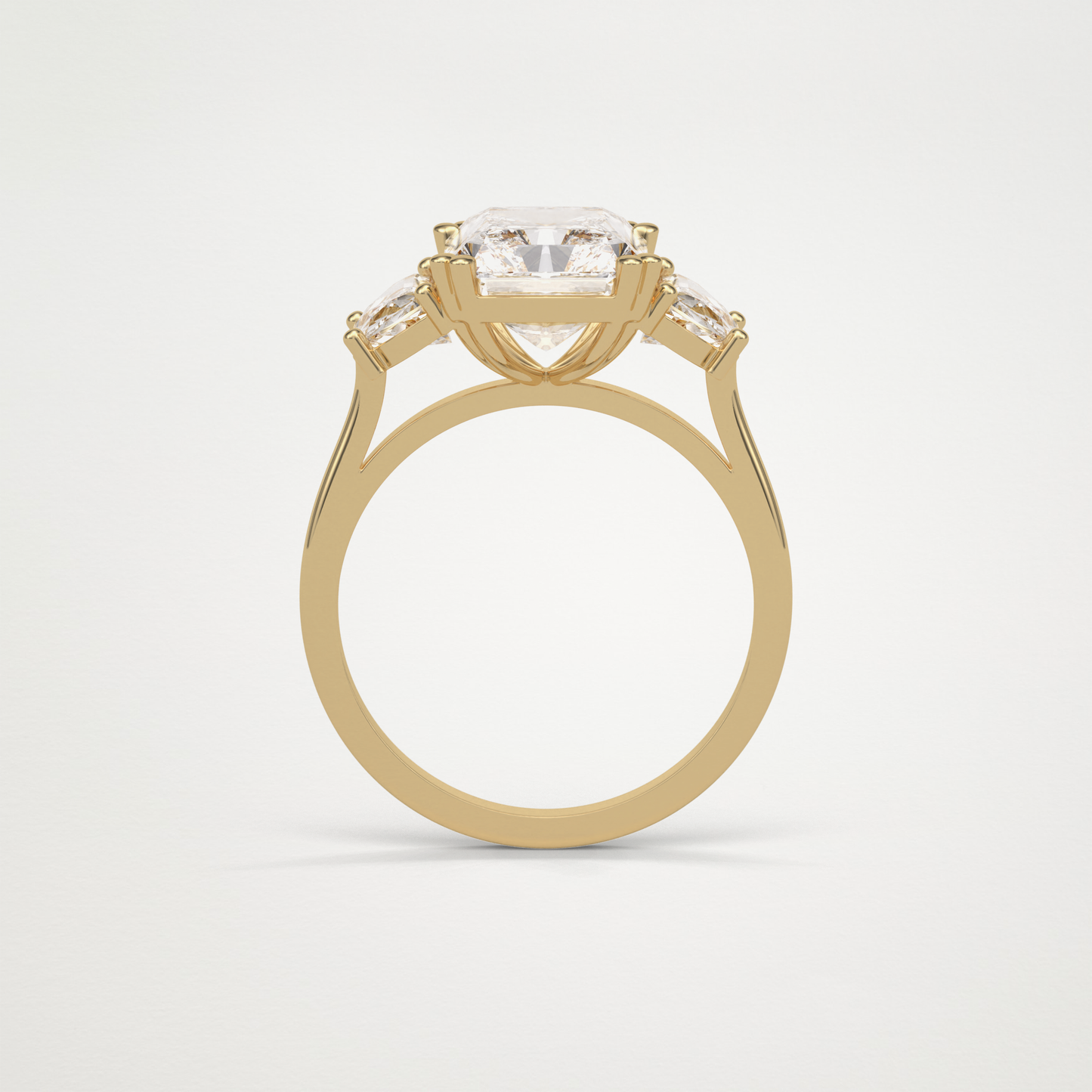 Radiant 3 Stone Moissanite Engagement Ring – 3.24 CT Lab-Created Brilliance in 10K/14K/18K Gold
