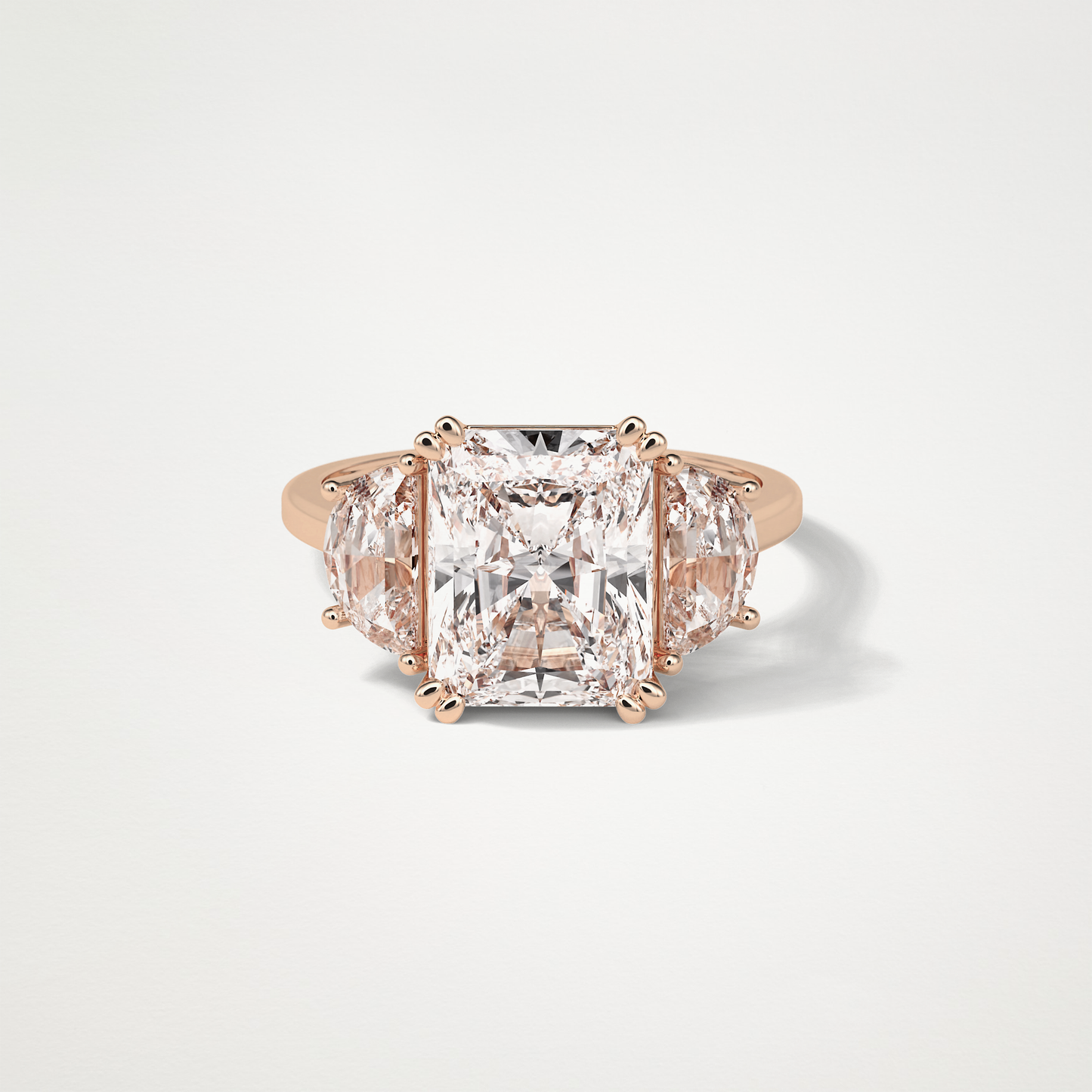Radiant 3 Stone Moissanite Engagement Ring – 3.24 CT Lab-Created Brilliance in 10K/14K/18K Gold