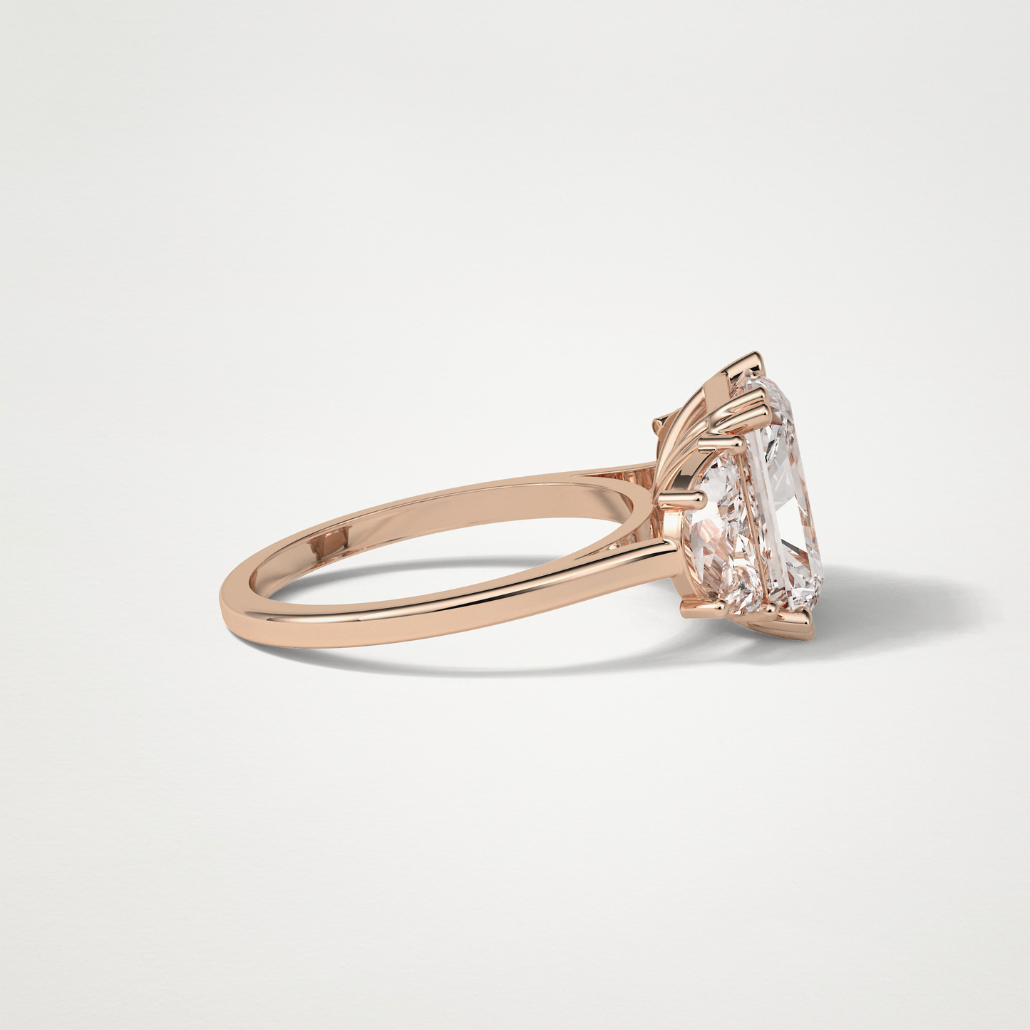 Radiant 3 Stone Moissanite Engagement Ring – 3.24 CT Lab-Created Brilliance in 10K/14K/18K Gold