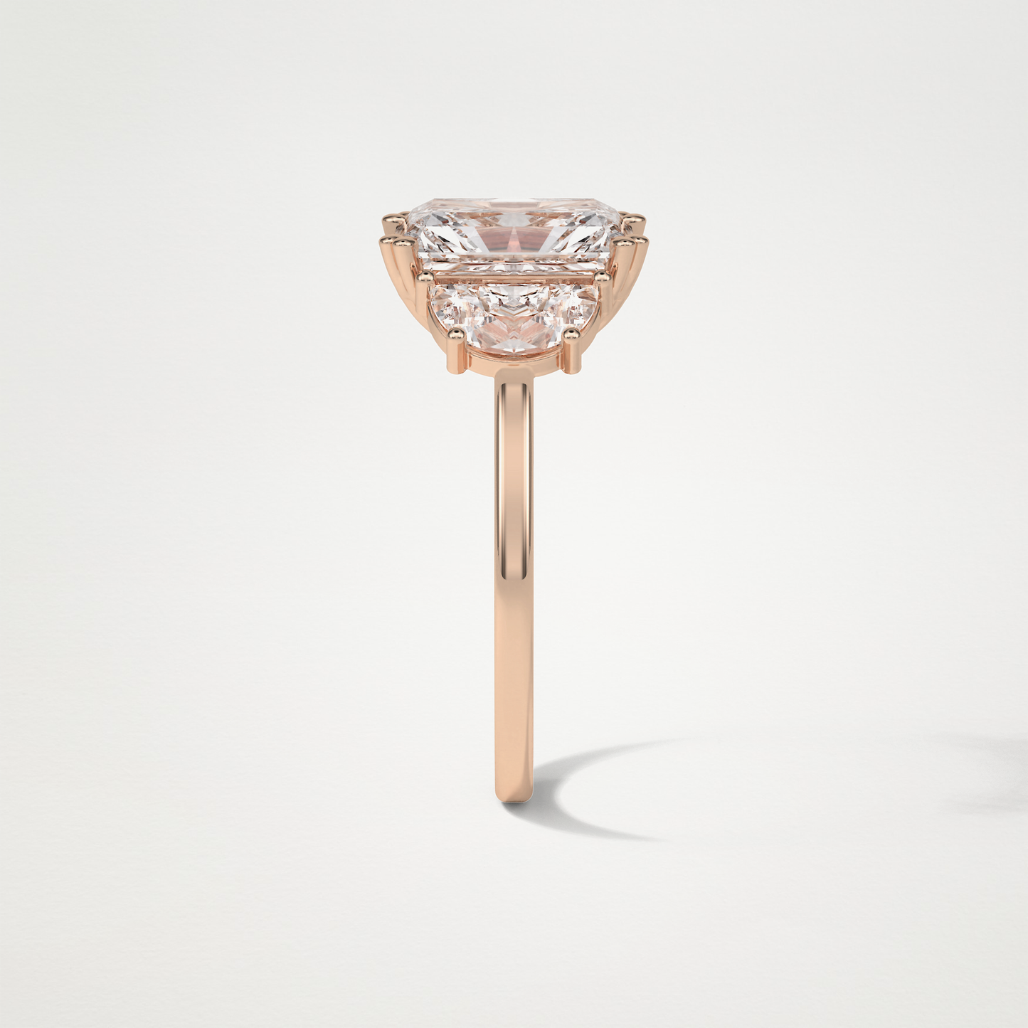Radiant 3 Stone Moissanite Engagement Ring – 3.24 CT Lab-Created Brilliance in 10K/14K/18K Gold