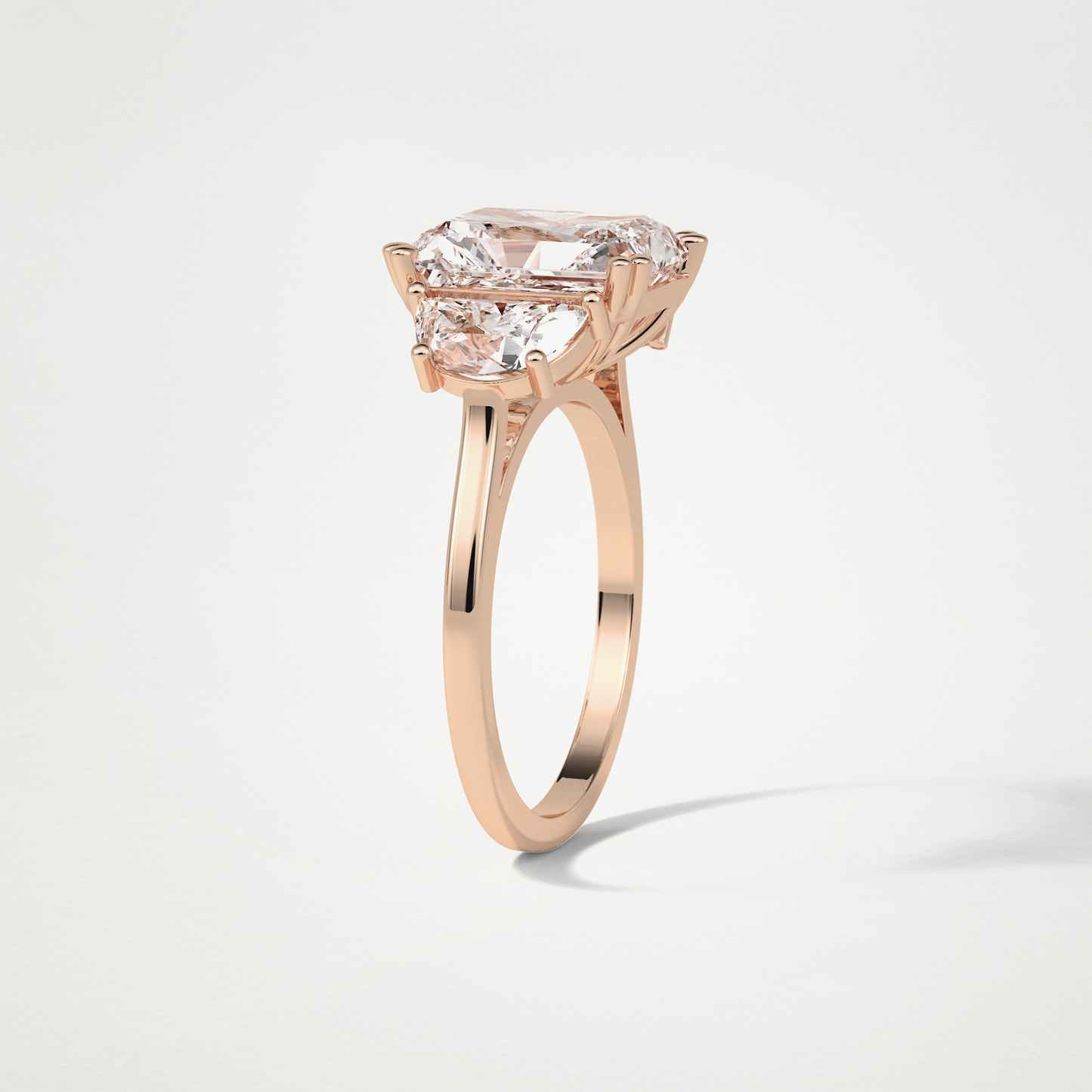 Radiant 3 Stone Moissanite Engagement Ring – 3.24 CT Lab-Created Brilliance in 10K/14K/18K Gold