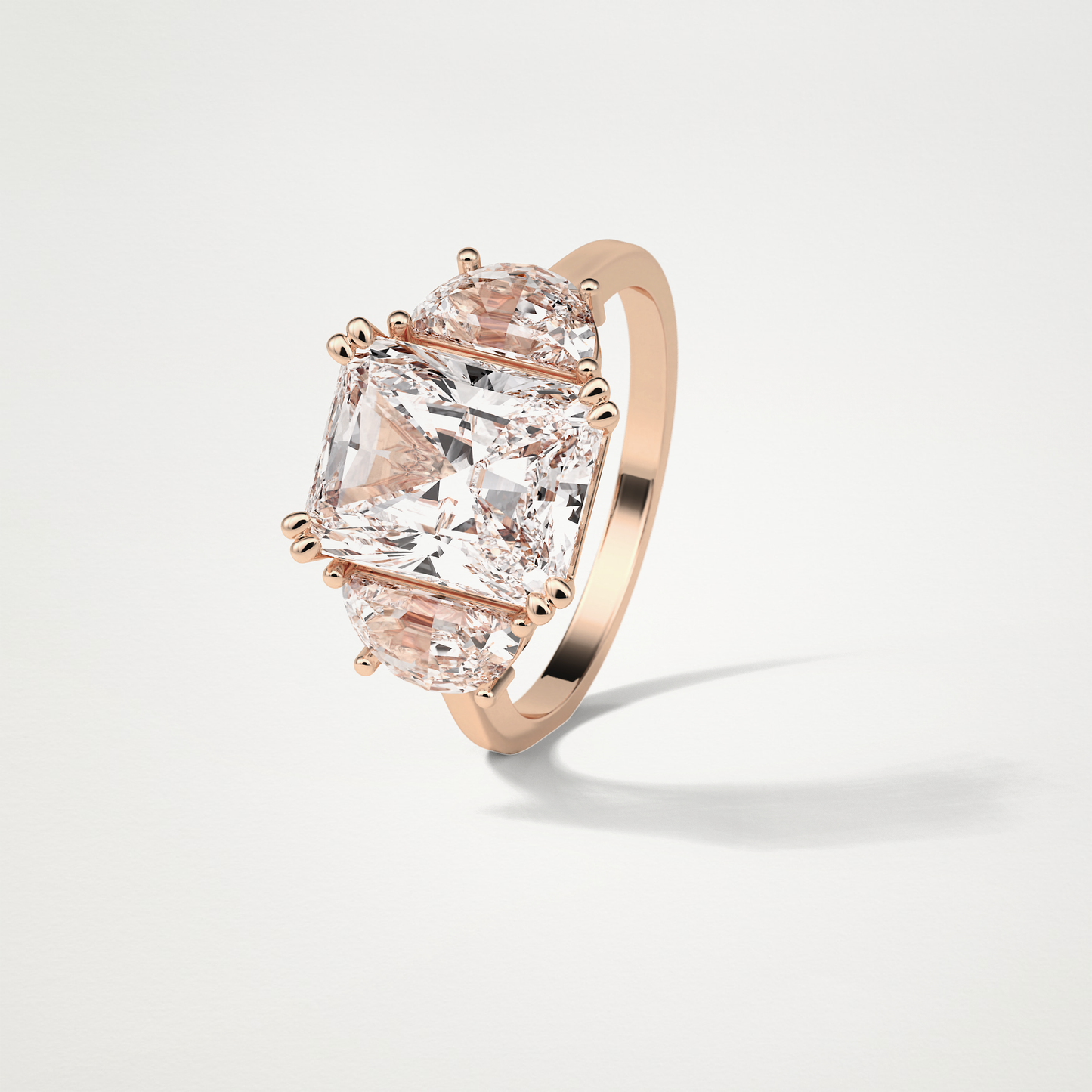 Radiant 3 Stone Moissanite Engagement Ring – 3.24 CT Lab-Created Brilliance in 10K/14K/18K Gold