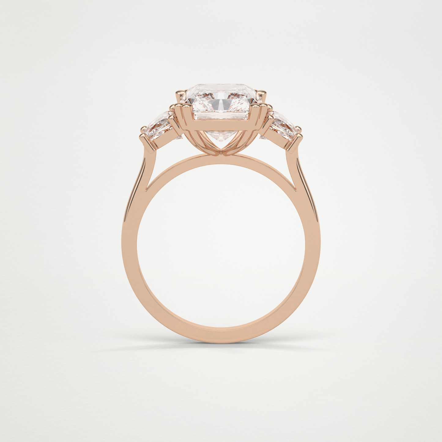 Radiant 3 Stone Moissanite Engagement Ring – 3.24 CT Lab-Created Brilliance in 10K/14K/18K Gold