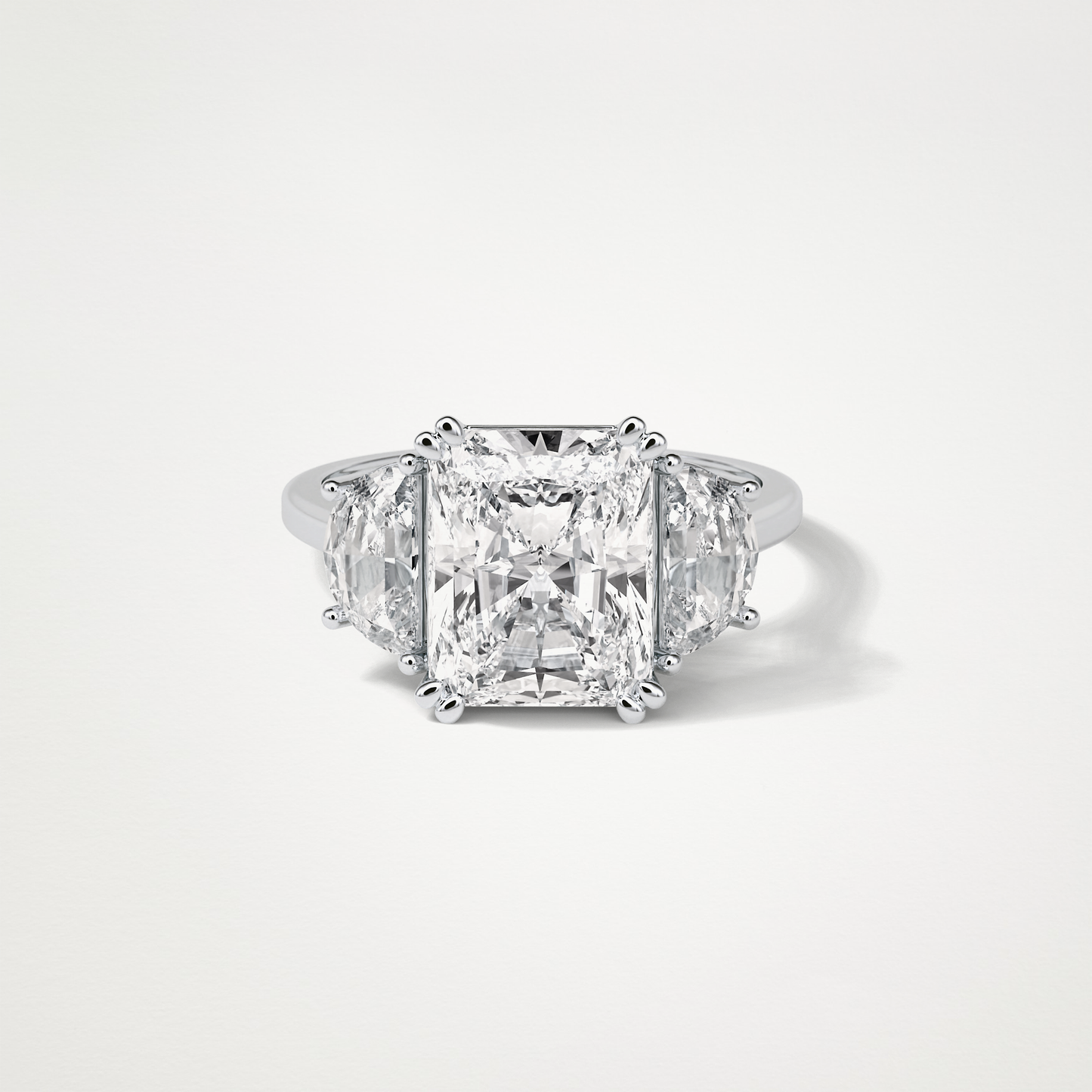 Radiant 3 Stone Moissanite Engagement Ring – 3.24 CT Lab-Created Brilliance in 10K/14K/18K Gold