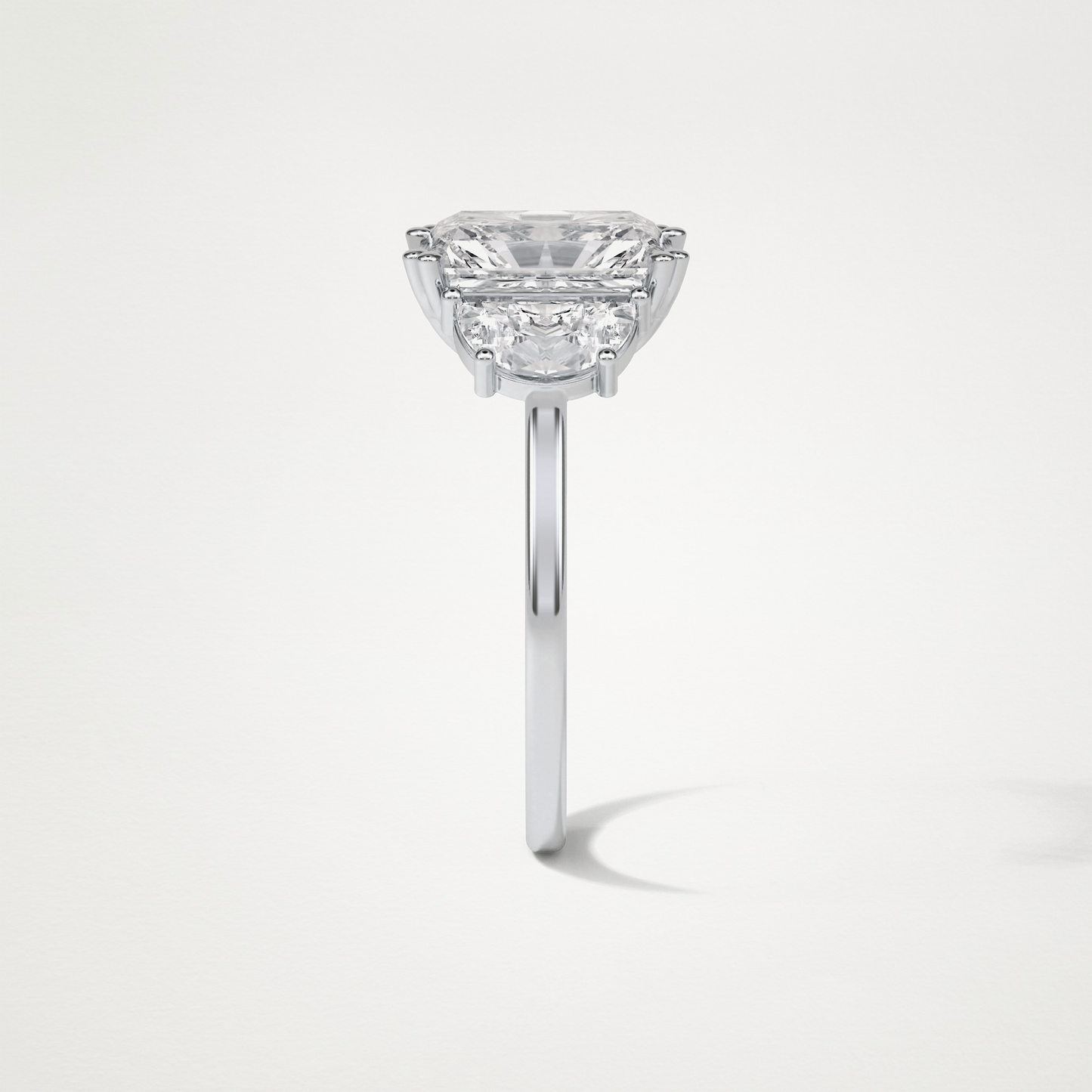 Radiant 3 Stone Moissanite Engagement Ring – 3.24 CT Lab-Created Brilliance in 10K/14K/18K Gold