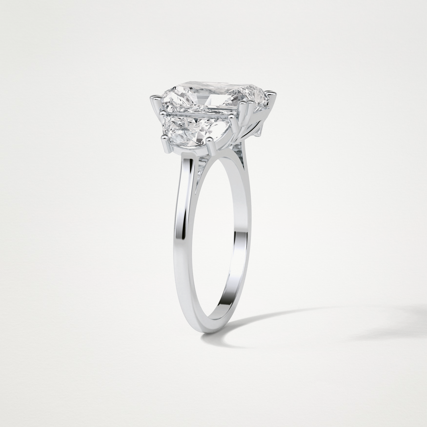 Radiant 3 Stone Moissanite Engagement Ring – 3.24 CT Lab-Created Brilliance in 10K/14K/18K Gold