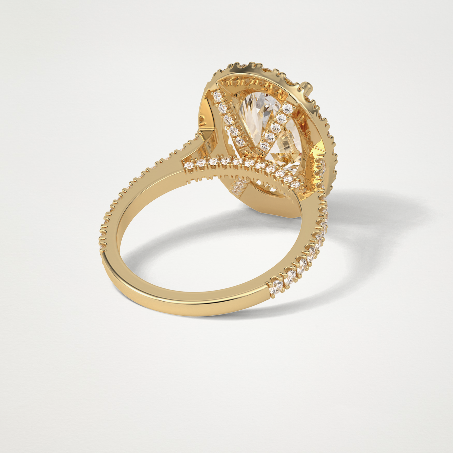 Oval Halo & Pave Moissanite Engagement Ring – 4.1 CT Lab-Created Brilliance in 10K/14K/18K Gold